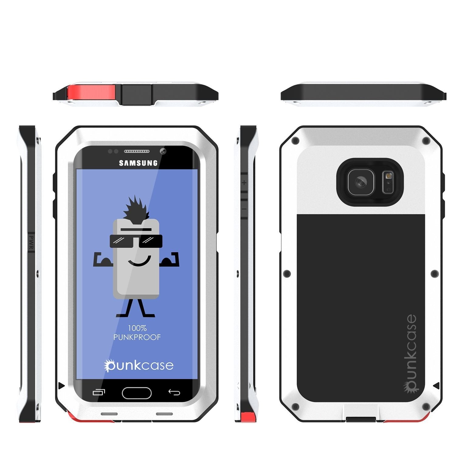 Galaxy S7 EDGE  Case, PUNKcase Metallic White Shockproof  Slim Metal Armor Case (Color in image: gold)
