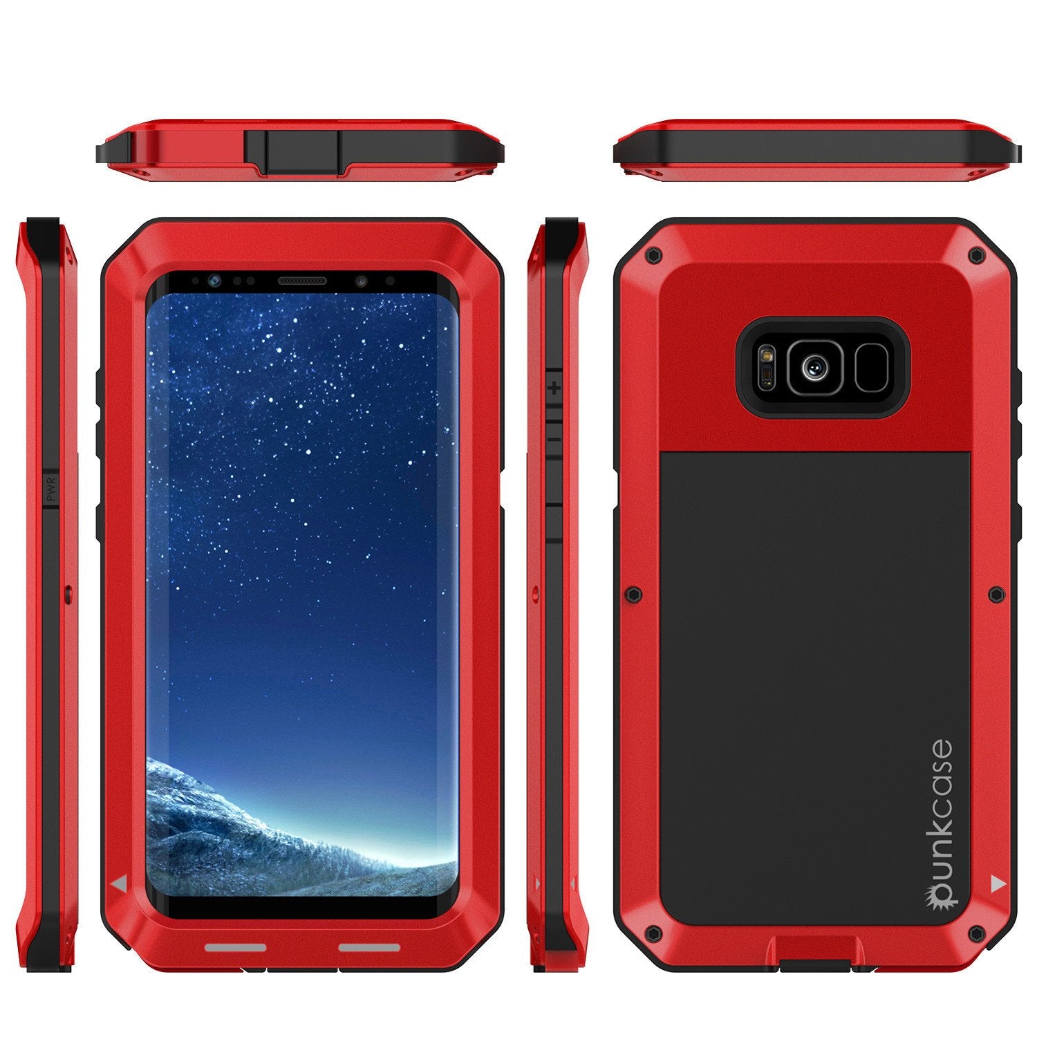 Galaxy S8  Case, PUNKcase Metallic Red Shockproof  Slim Metal Armor Case (Color in image: gold)