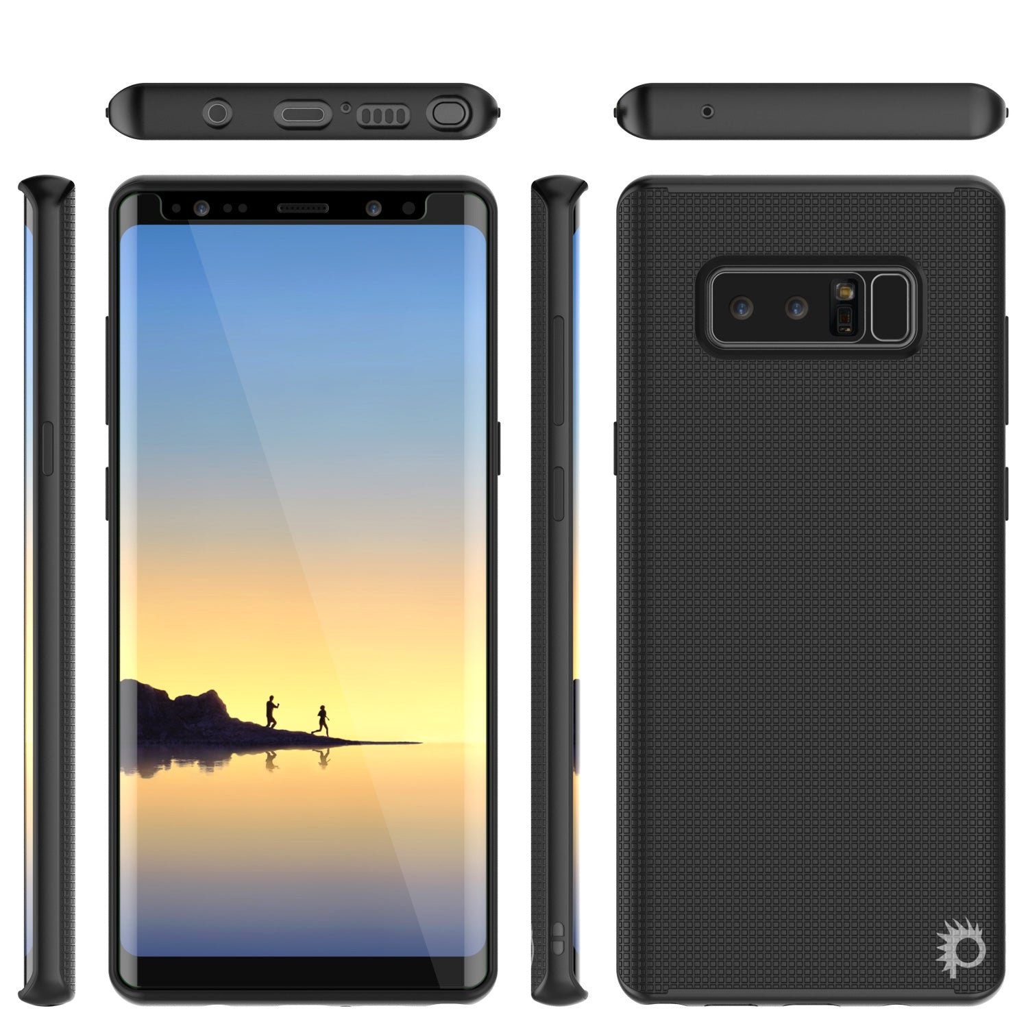Galaxy Note 8 Case, PunkCase [Stealth Series] Hybrid 3-Piece Shockproof Dual Layer Cover [Non-Slip] [Soft TPU + PC Bumper] with PUNKSHIELD Screen Protector for Samsung Note 8 [Black] (Color in image: Teal)