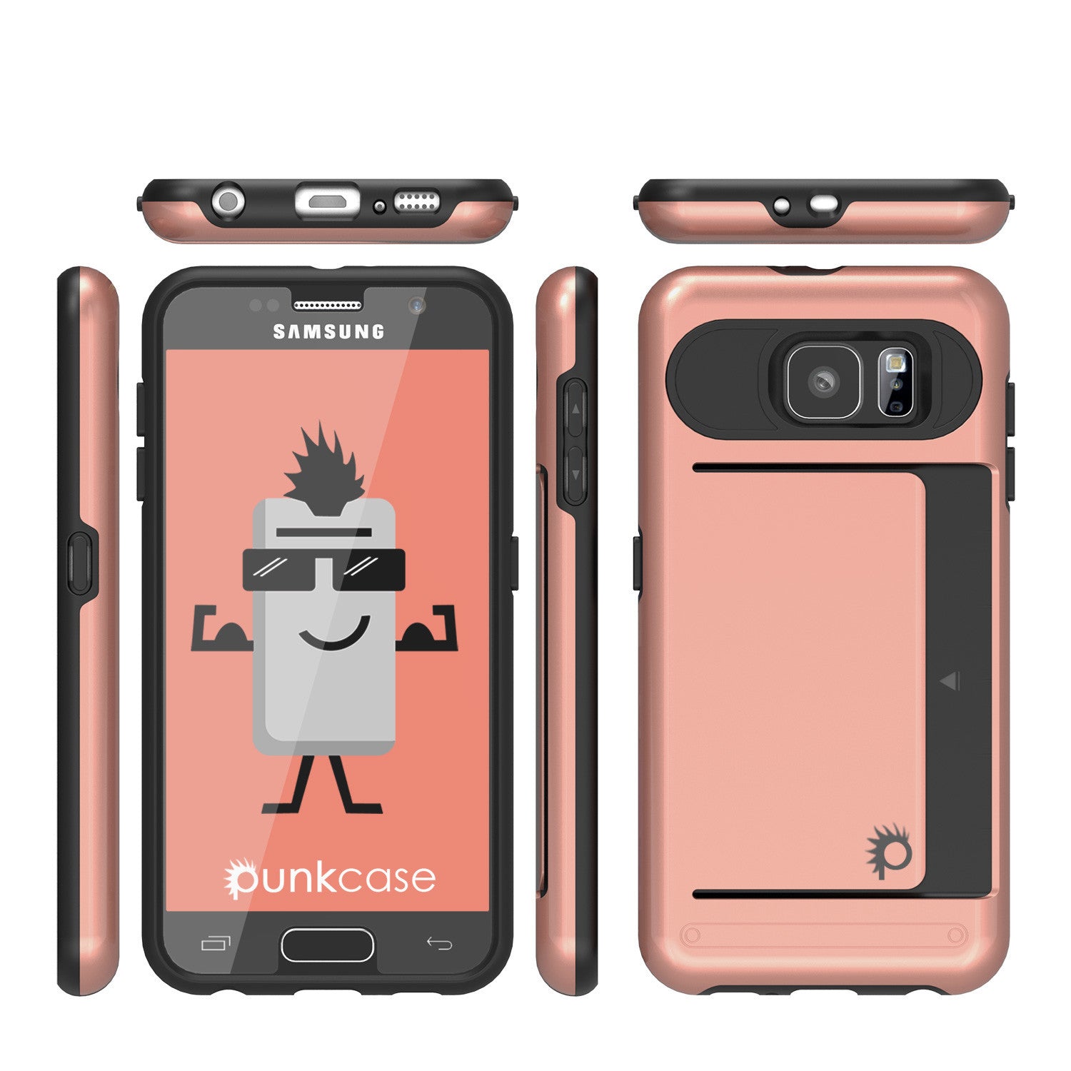 Galaxy S6 EDGE Case PunkCase CLUTCH Rose Gold Series Slim Armor Soft Cover Case w/ Screen Protector (Color in image: Gold)