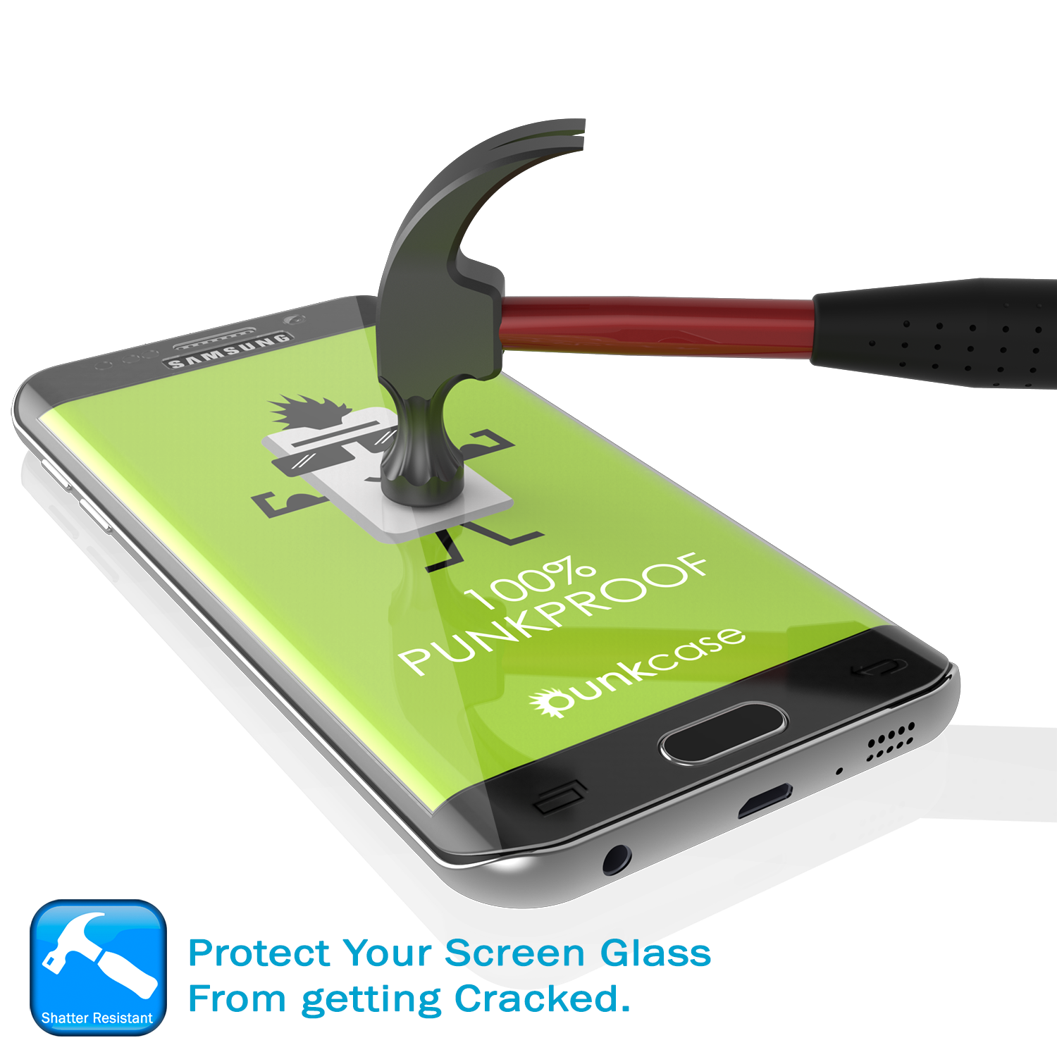 Galaxy Note 7 Clear Screen Protector, Punkcase Glass SHIELD  0.33mm Thick 9H Tempered Glass (Color in image: Black)