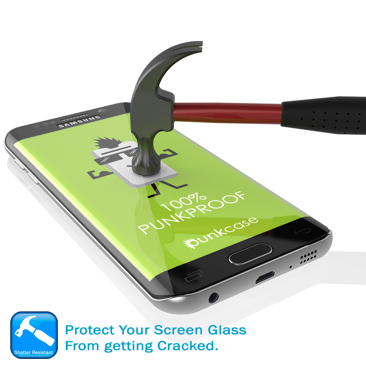 Galaxy S6 Edge Plus preto Punkcase Glass SHIELD Protetor de Tela de Vidro Temperado 0,33mm de Espessura 9H