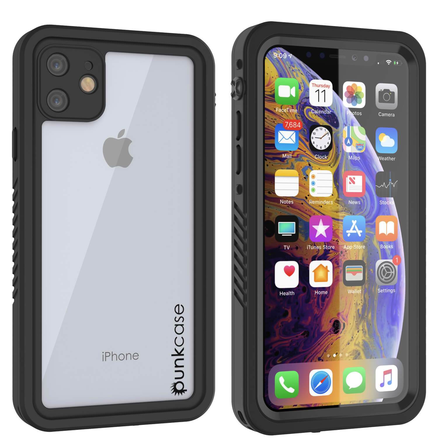 Capa à prova d'água para iPhone 12, Punkcase [Série Extrema] Capa de Armadura com Protetor de Tela Embutido [Preto]