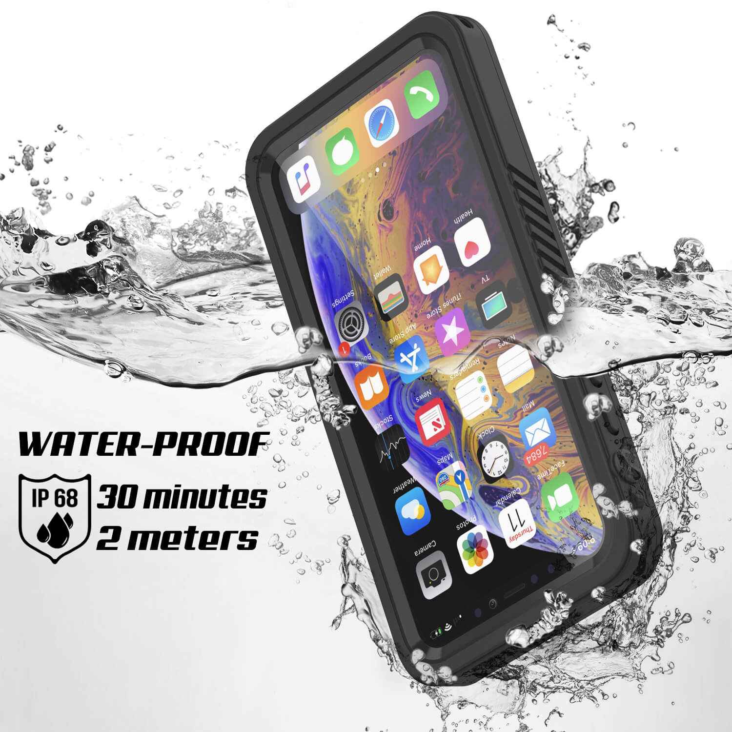 Capa à Prova de Água iPhone 11, Punkcase [Série Extrema] Capa de Armadura com Protetor de Tela Integrado [Preto]
