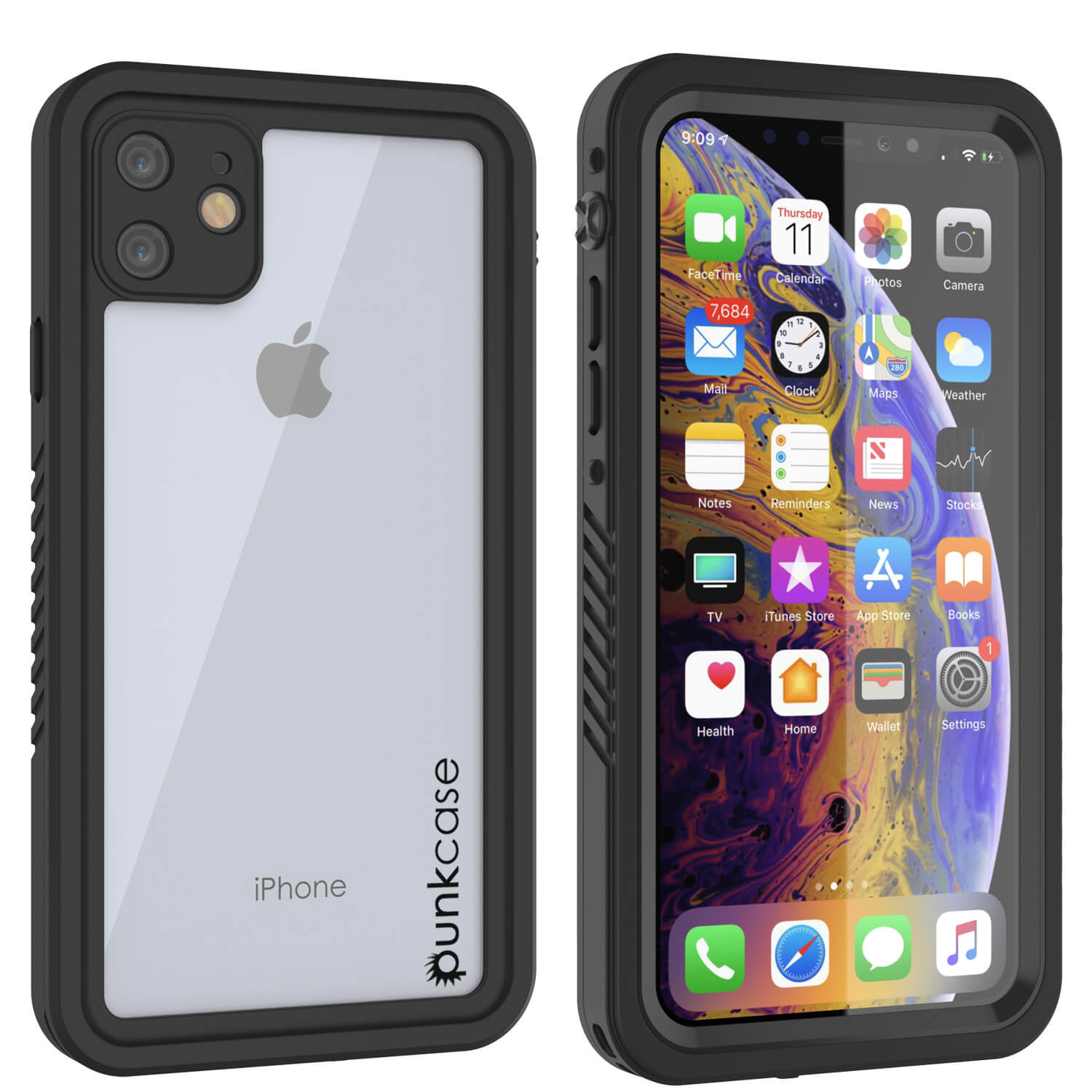 Capa à Prova de Água iPhone 11, Punkcase [Série Extrema] Capa de Armadura com Protetor de Tela Integrado [Preto]
