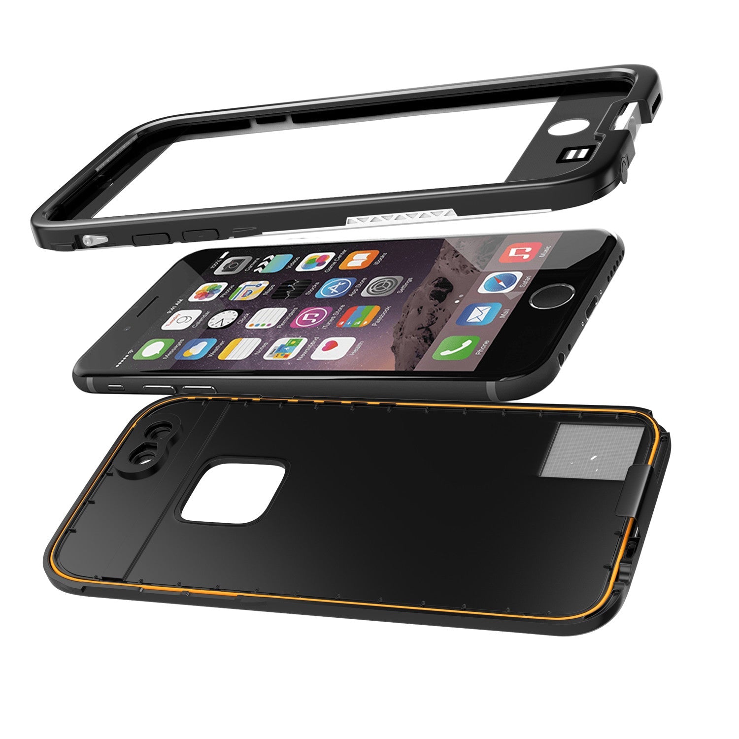 iPhone 6S+/6+ Plus Waterproof Case, Punkcase SpikeStar Black | Thin Fit 6.6ft Underwater IP68 (Color in image: white)