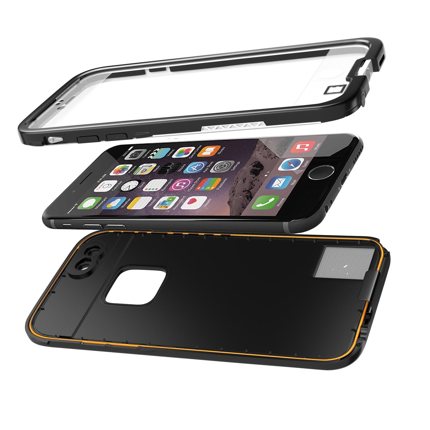 iPhone 6S/6 Waterproof Case, Punkcase SpikeStar White | Thin Fit 6.6ft Underwater IP68 | Warranty (Color in image: black)