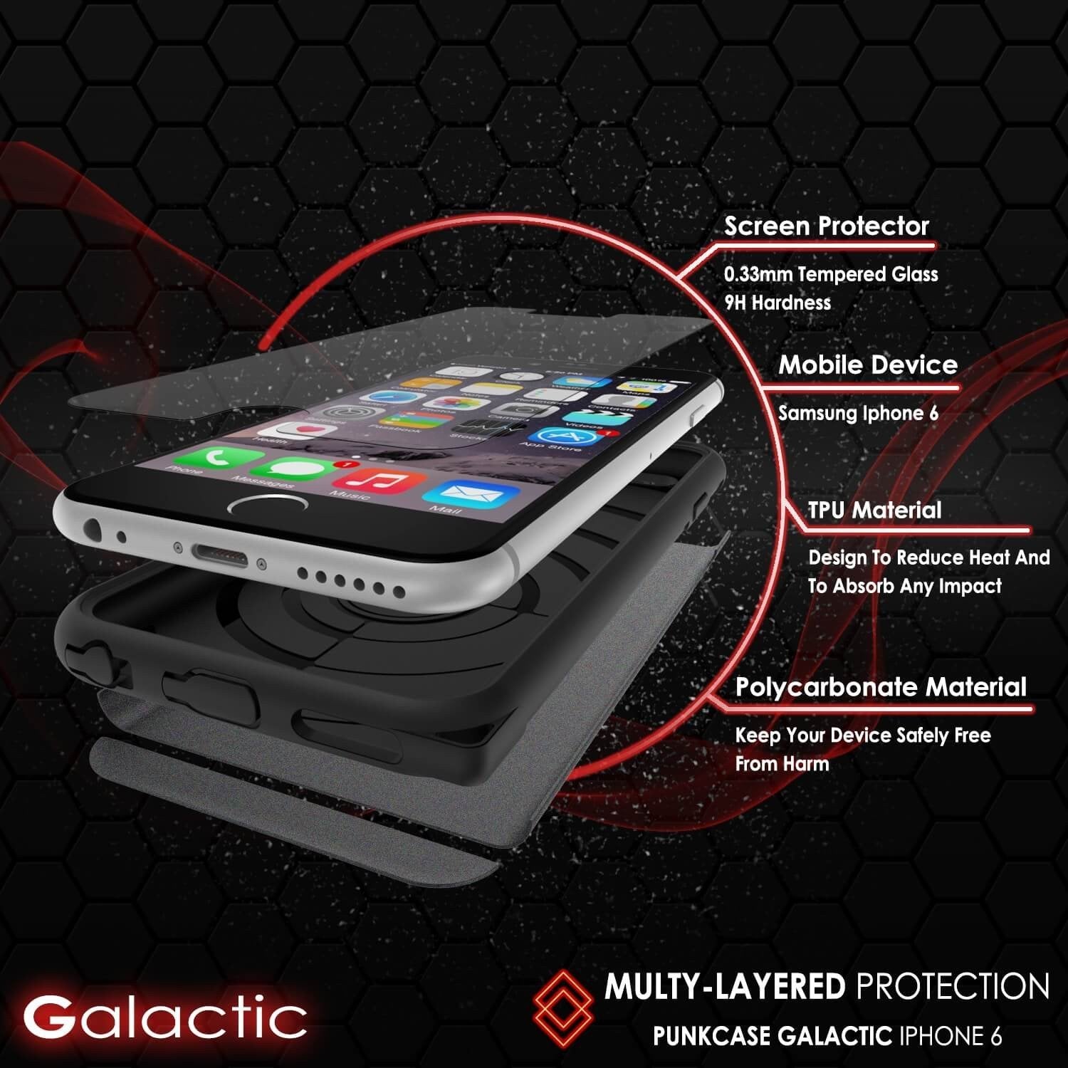 Capa iPhone 5s/5/SE PunkCase Galactic Black Series Slim com Vidro Temperado | Garantia Vitalícia