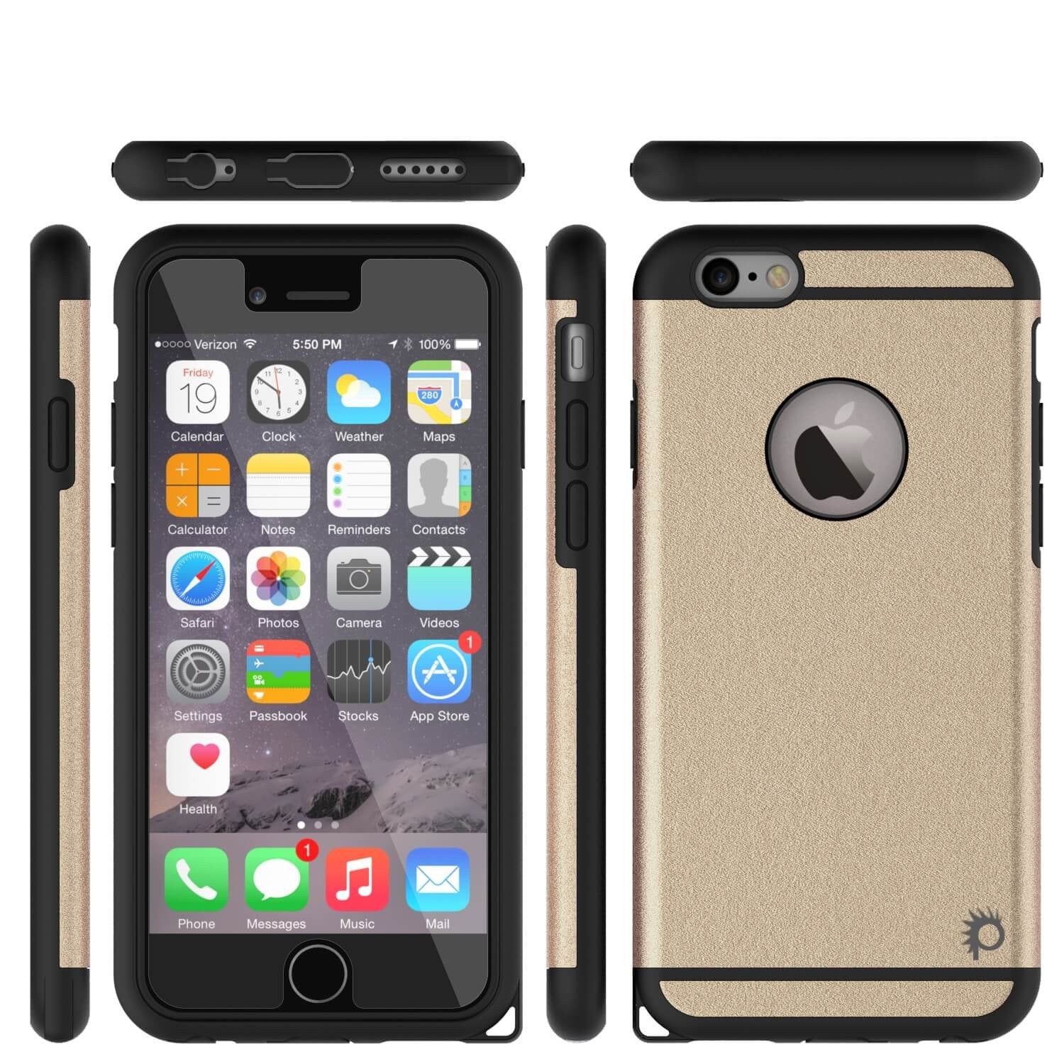 Capa iPhone 5s/5/SE PunkCase da Série Galactic Gold Slim com Vidro Temperado | Garantia Vitalícia