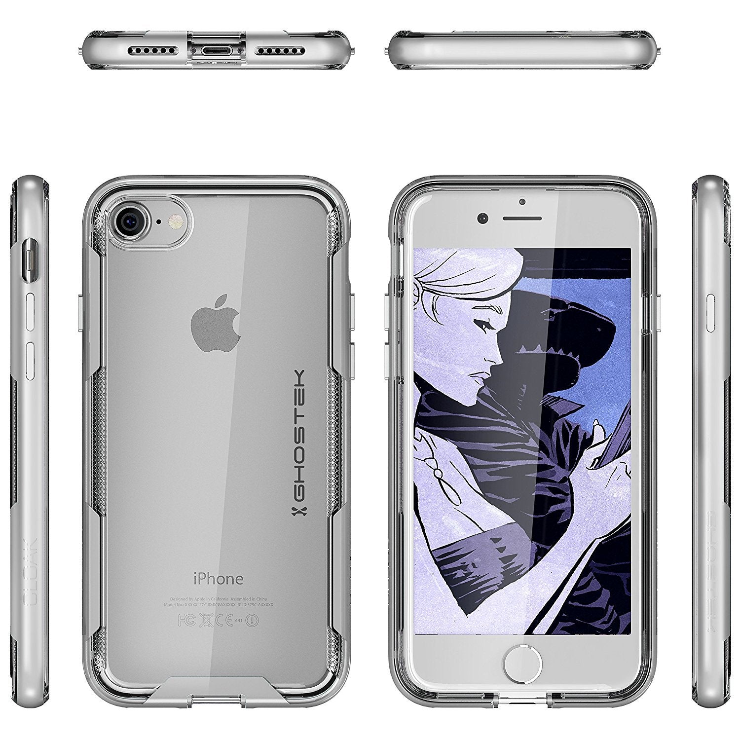 iPhone 8 Case, Ghostek Cloak 3 Series Case for iPhone 8 Case Clear Protective Case [SILVER] (Color in image: Pink)