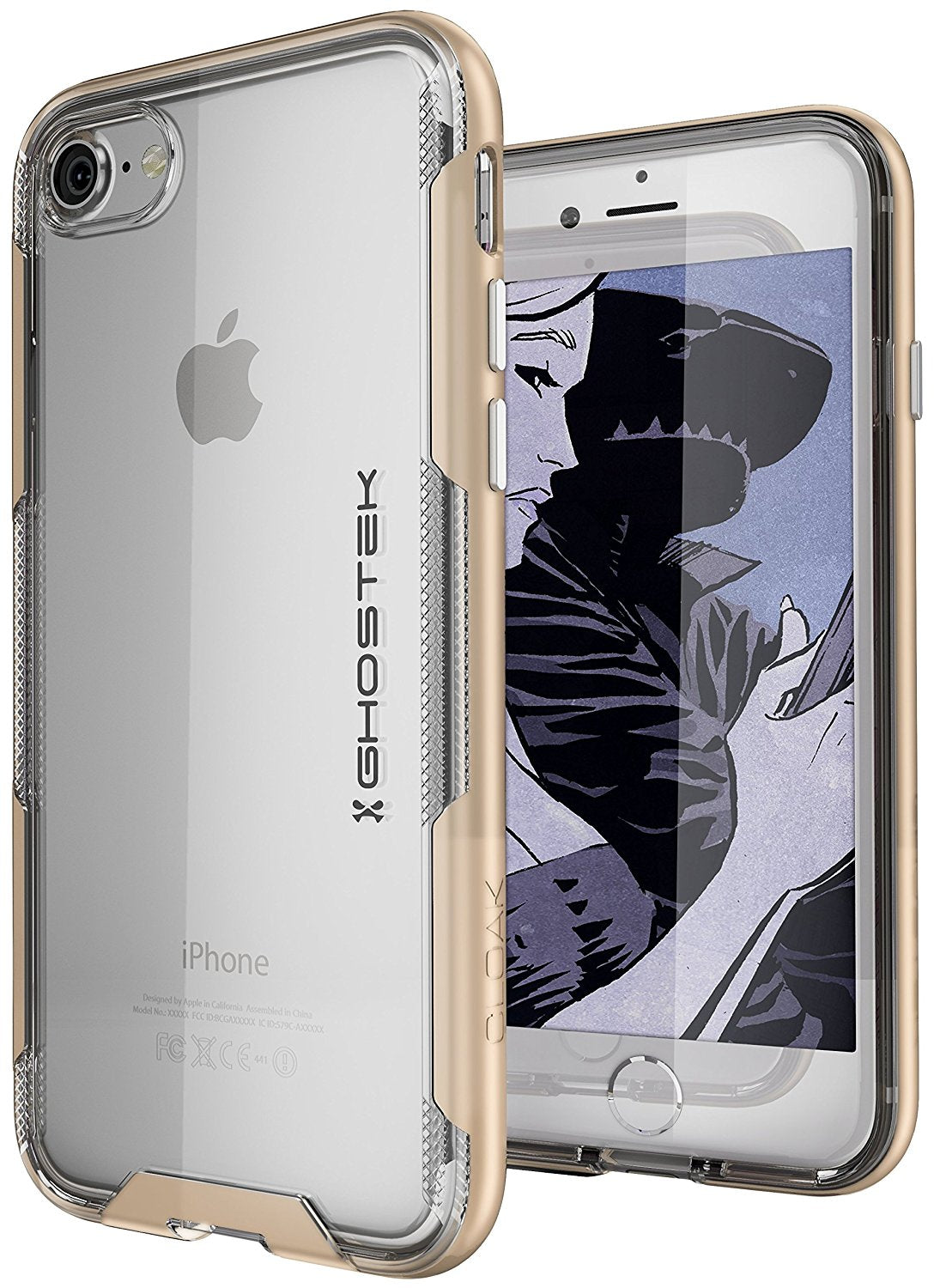 Capa para iPhone 7, Capa da Série Ghostek Cloak 3 para iPhone 7 Capa Protetora Clara [OURO]