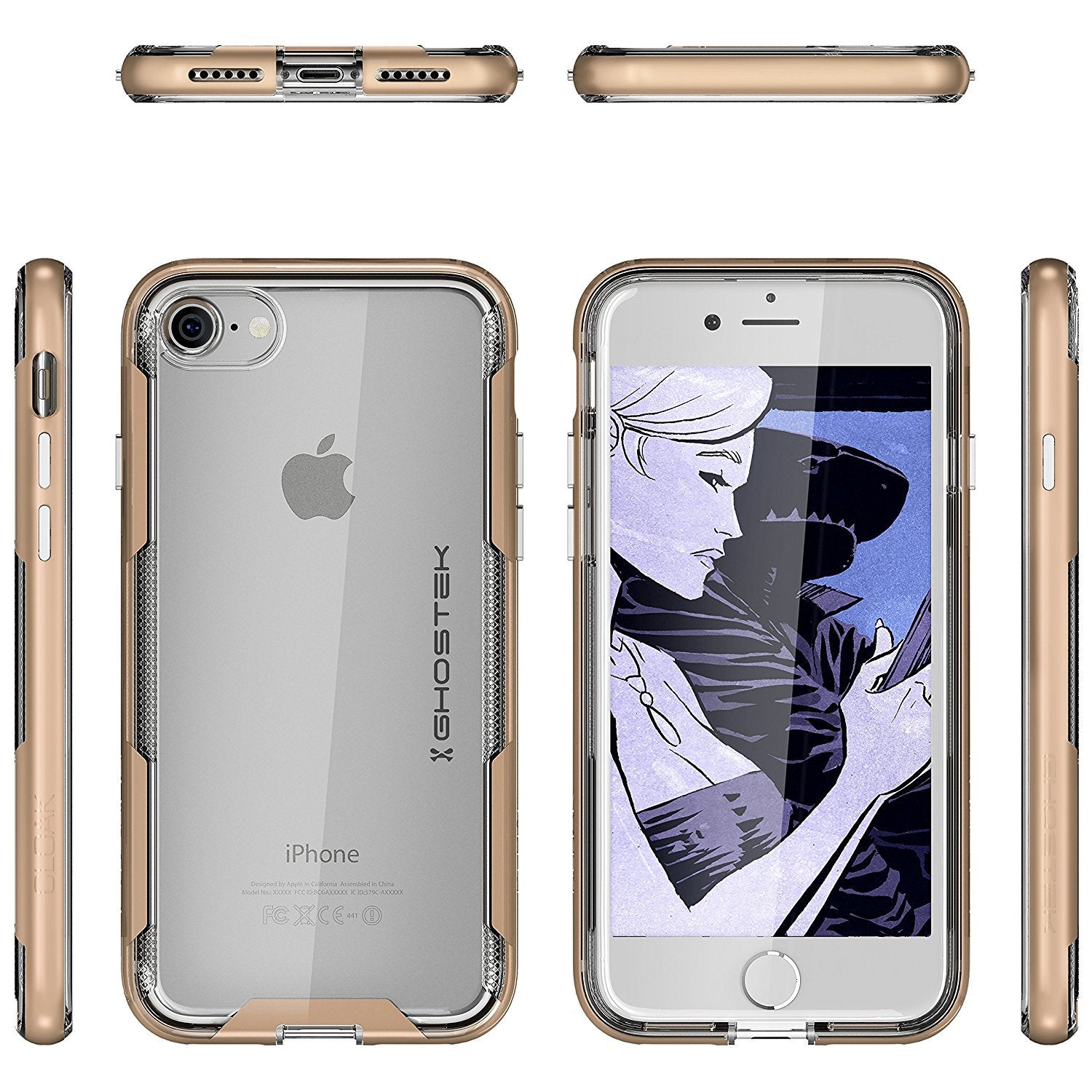 iPhone 8 Case, Ghostek Cloak 3 Series Case for iPhone 8 Case Clear Protective Case [GOLD] (Color in image: Pink)