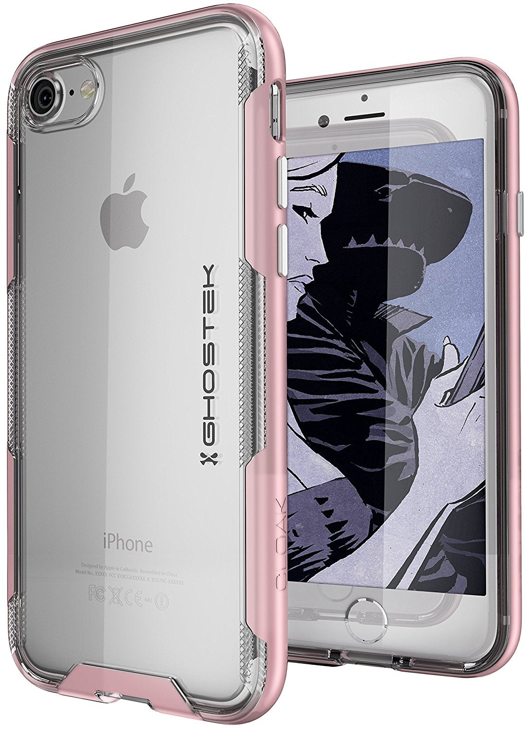 Capa para iPhone 7, Capa da Série Ghostek Cloak 3 para iPhone 7 Capa Protetora Transparente [Rosa Pink]