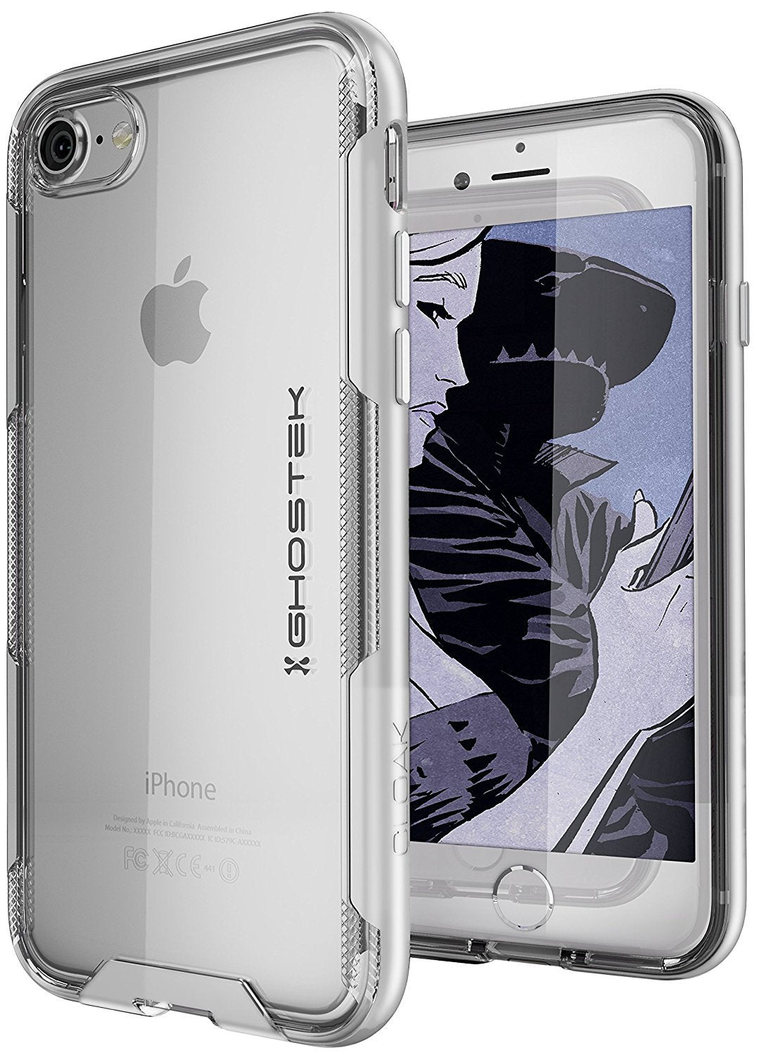 Capa para iPhone 8, Capa da Série Ghostek Cloak 3 para iPhone 8, Capa Protetora Transparente [PRATEADA]