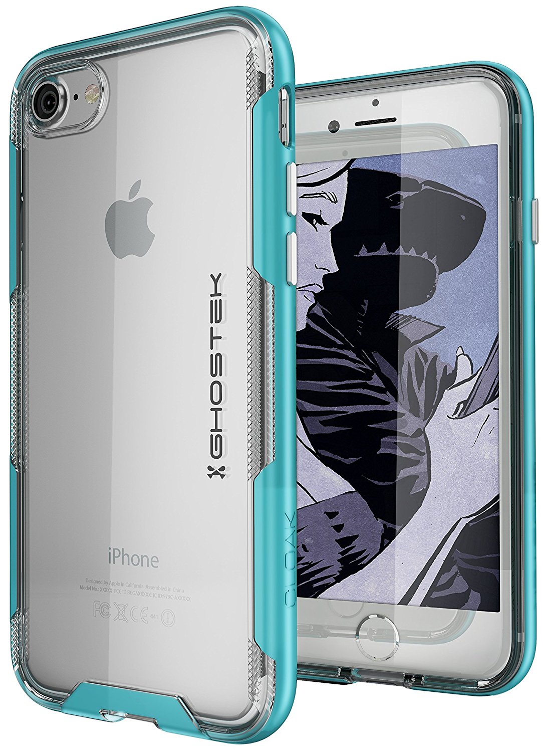 Capa para iPhone 7, Capa da Série Ghostek Cloak 3 para Capa Protetora Clara do iPhone 7 [AZUL]