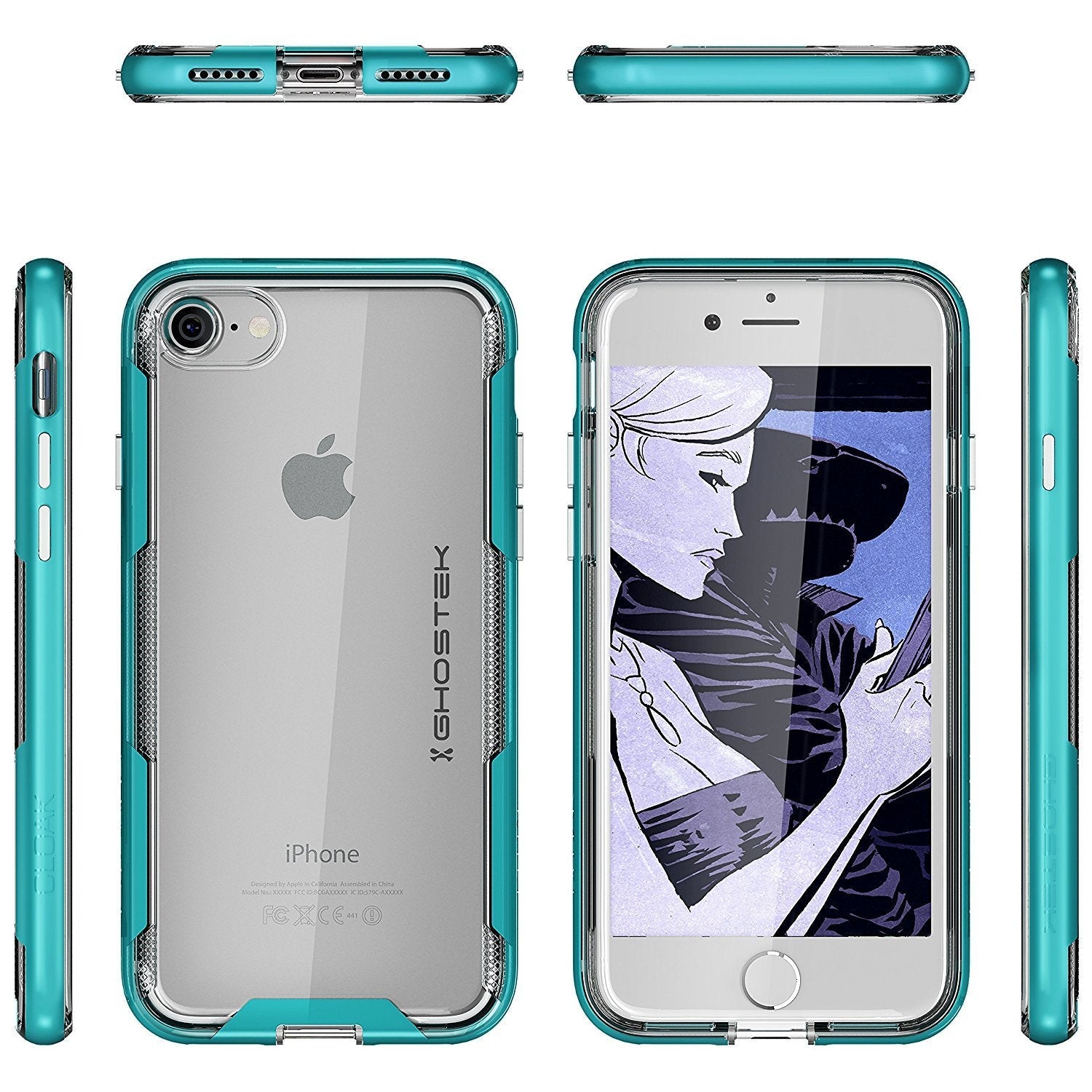 iPhone 8 Case, Ghostek Cloak 3 Series Case for iPhone 8 Case Clear Protective Case [TEAL] 