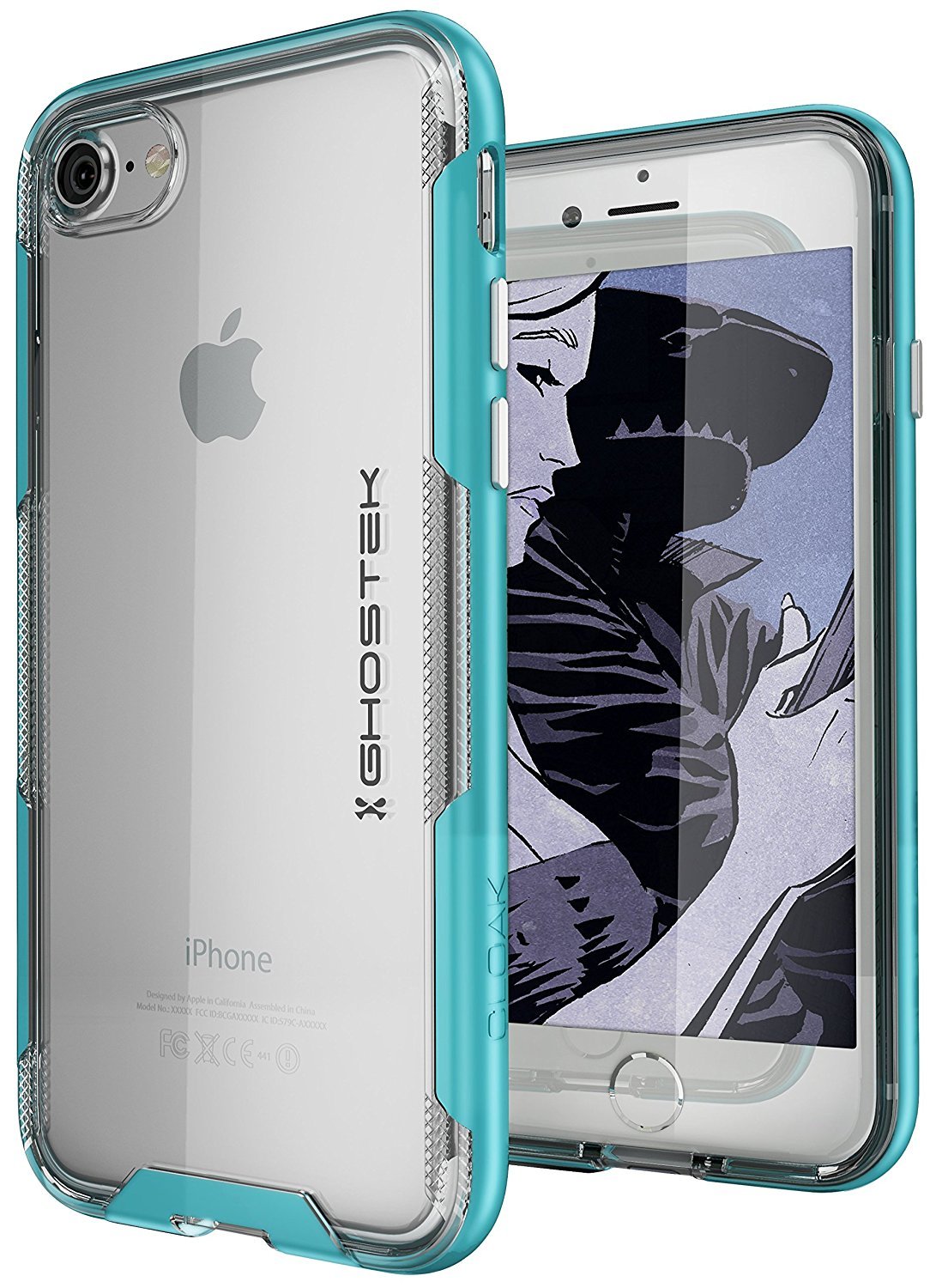 Capa para iPhone 8, Capa da Série Ghostek Cloak 3 para iPhone 8 Transparente [AZUL]