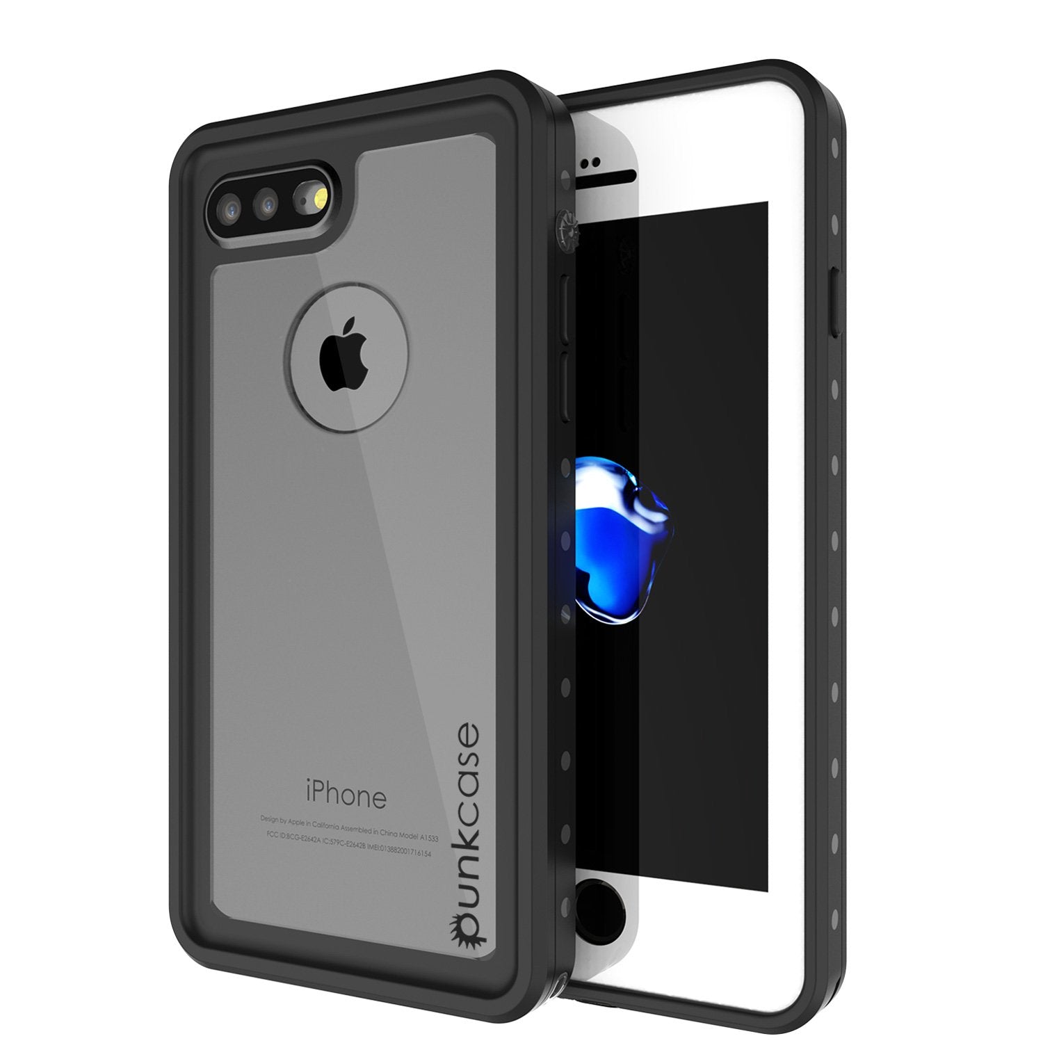 Capa À Prova D'água para iPhone 8+ Plus, Punkcase [Série StudStar] [Transparente] [Ajuste Fino] [Prova de Choque] [Prova de Sujeira] [Prova de Neve] Capa de Armadura