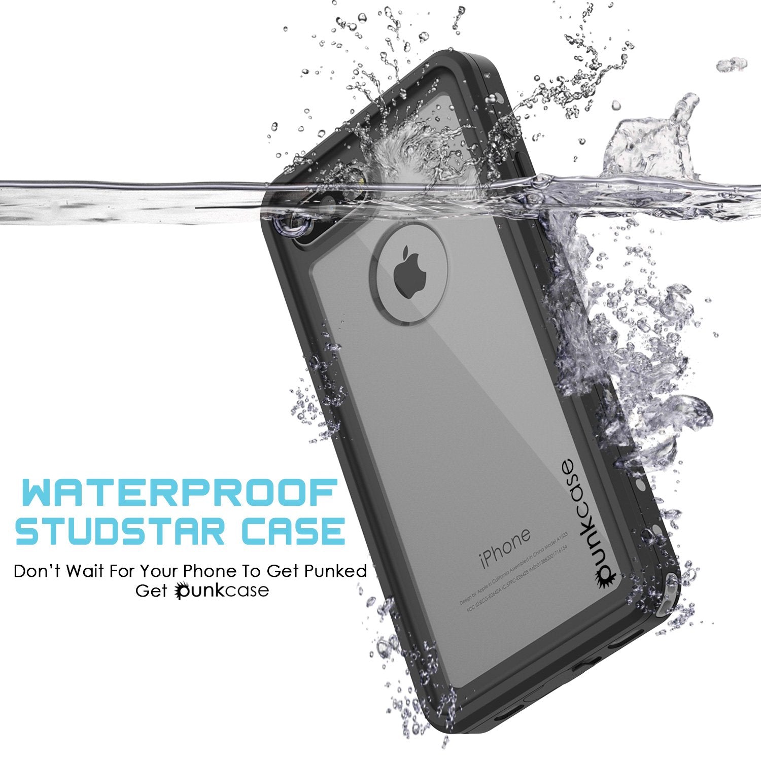 iPhone 7+ Plus Waterproof IP68 Case, Punkcase [Clear] [StudStar Series] [Slim Fit] [Dirtproof] (Color in image: purple)