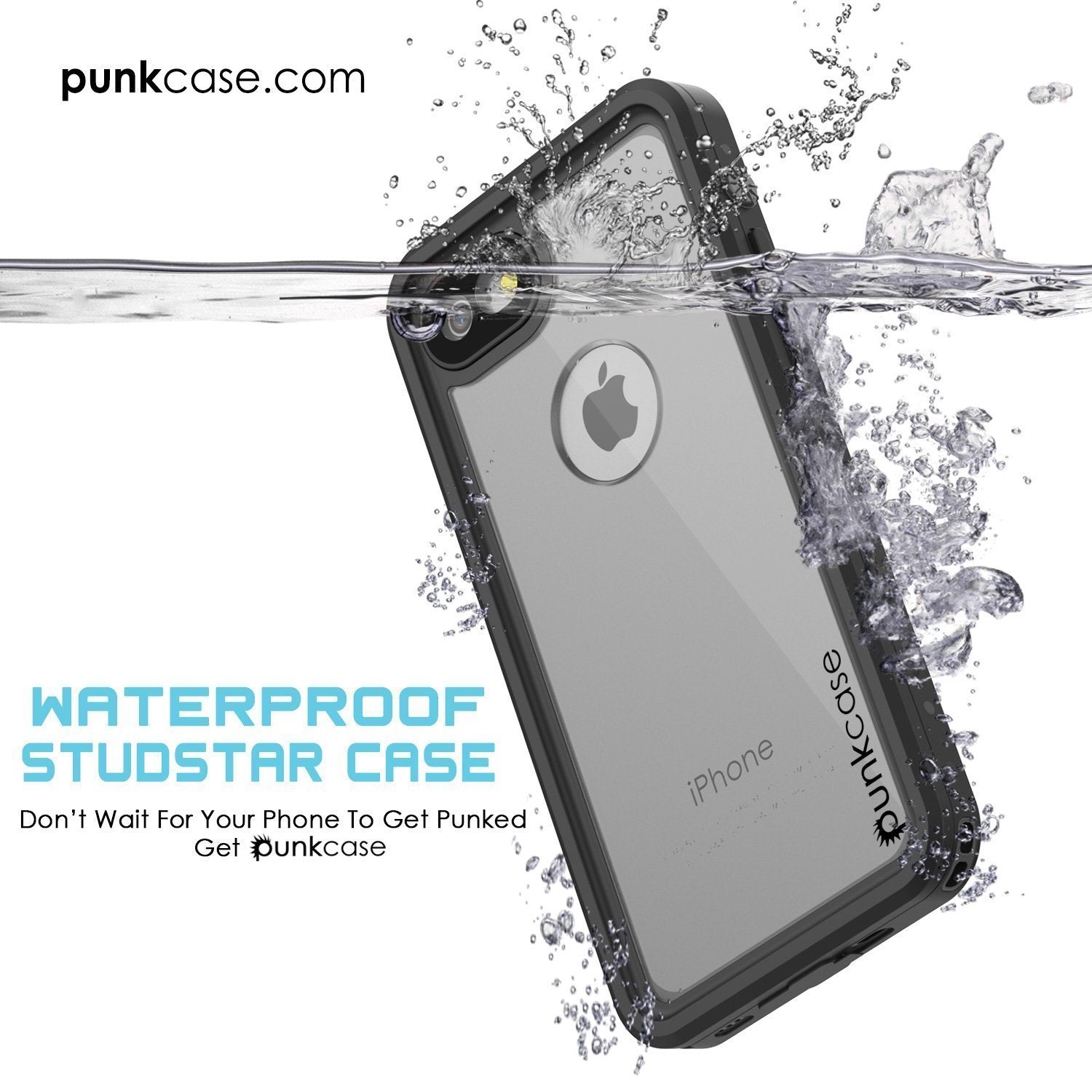 iPhone SE (4.7") Waterproof Case, Punkcase [Clear] [StudStar Series] [Slim Fit] [IP68 Certified][Dirtproof] [Snowproof] (Color in image: red)