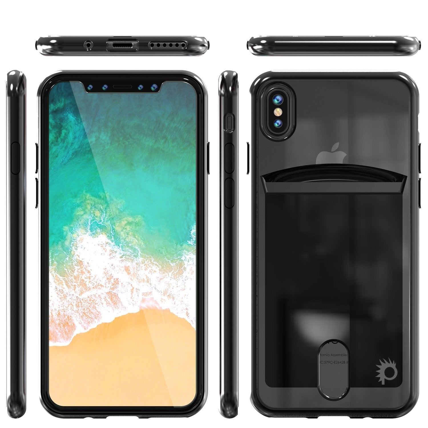 Capa iPhone X, PUNKcase [Série LUCID] Capa Protetora Slim Fit de Dupla Camada de Armadura com Protetor de Tela Scratch Resistant PUNKSHIELD [Preto]