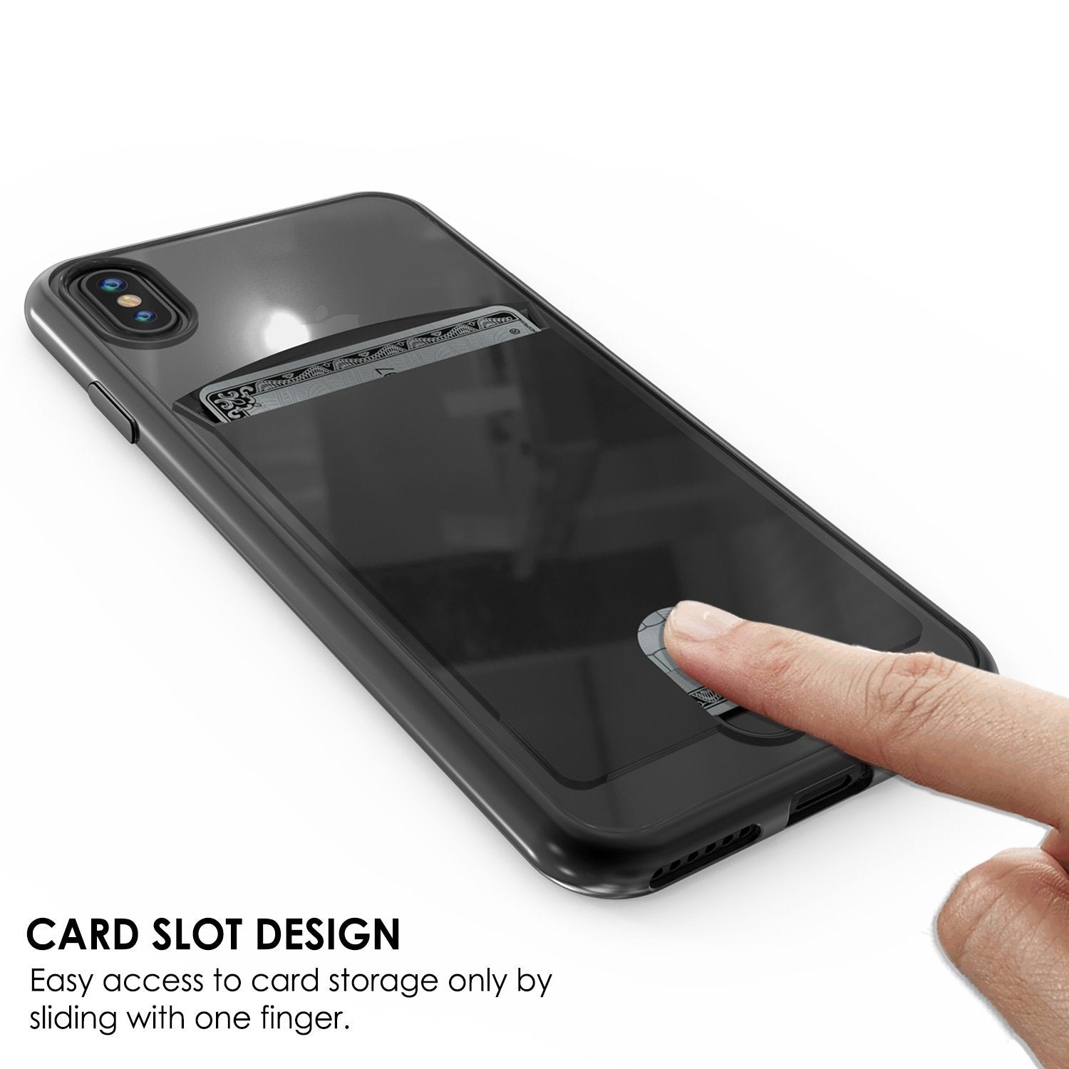 Capa iPhone X, PUNKcase [Série LUCID] Capa Protetora Slim Fit de Dupla Camada de Armadura com Protetor de Tela Scratch Resistant PUNKSHIELD [Preto]