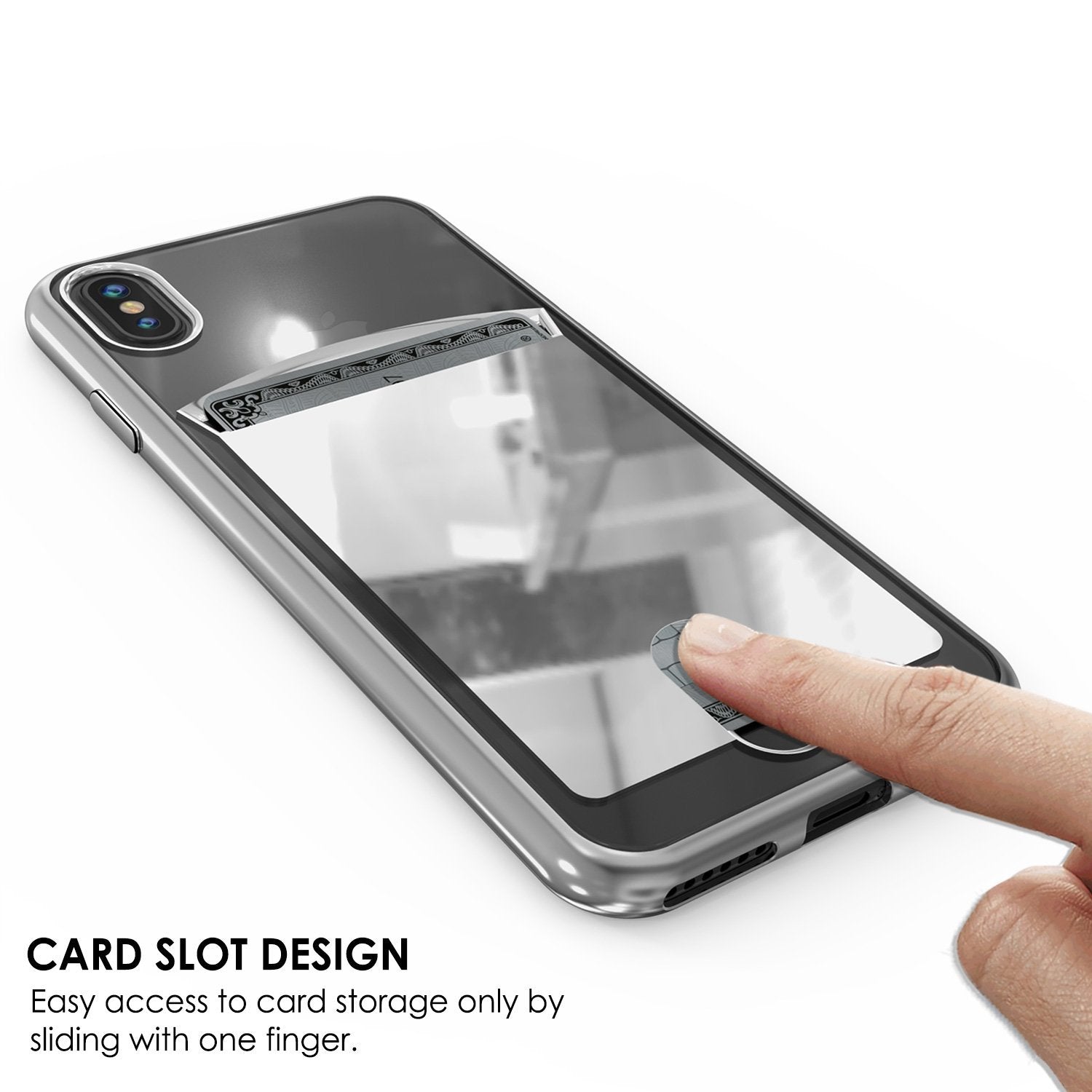 Capa para iPhone X, PUNKcase [Série LÚCID] Capa protetora de dupla camada Slim Fit com Protetor de Tela PUNKSHIELD Resistente a Riscos [PRATEADO]