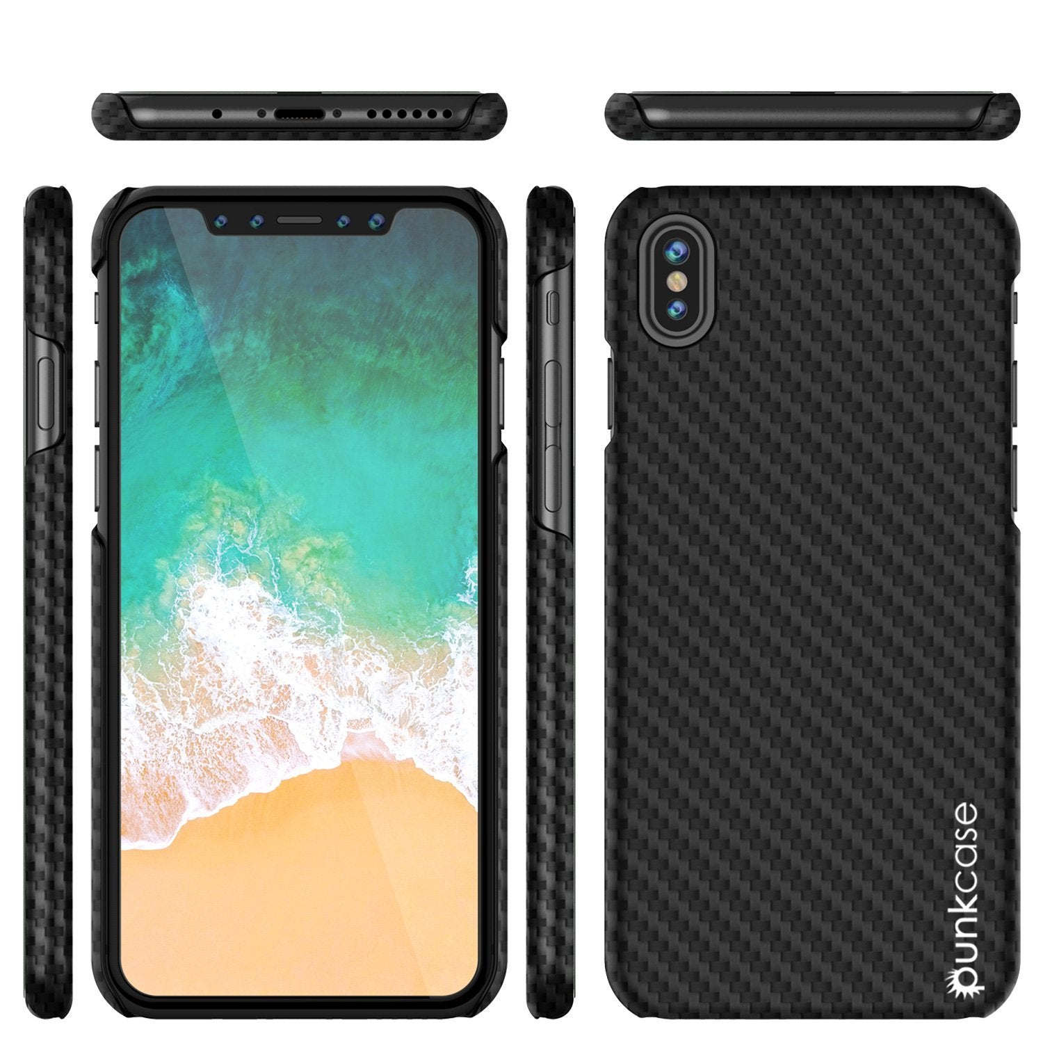 Capa para iPhone X, Punkcase CarbonShield, Resistente & Ultra Fina 2 Peças Camada Dupla [à prova de choque]