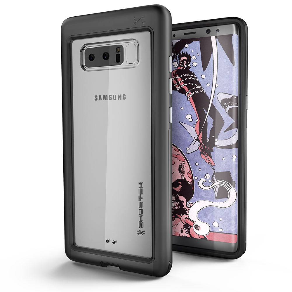 Galaxy Note 8, Capa Ghostek Atomic Slim Galaxy Note 8 à Prova de Choque Impacto Híbrida Design Moderno | Preto