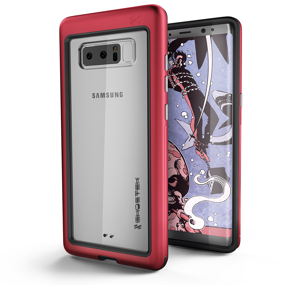 Galaxy Note 8, Capa Ghostek Atomic Slim Galaxy Note 8 à Prova de Choque Híbrida de Impacto Design Moderno | Vermelho