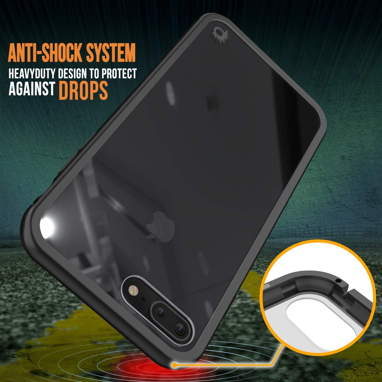 Capinha para iPhone 8+ Plus, Punkcase Magnetix 2.0 de TPU protetora, com protetor de tela de vidro temperado [Preto]
