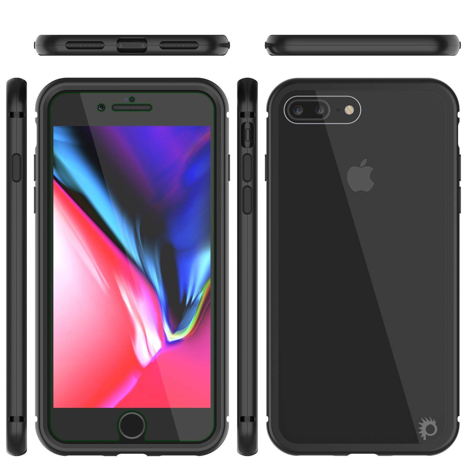 Capinha para iPhone 7+ Plus, Punkcase Magnetix 2.0 de TPU protetora, com protetor de tela de vidro temperado [Preto]