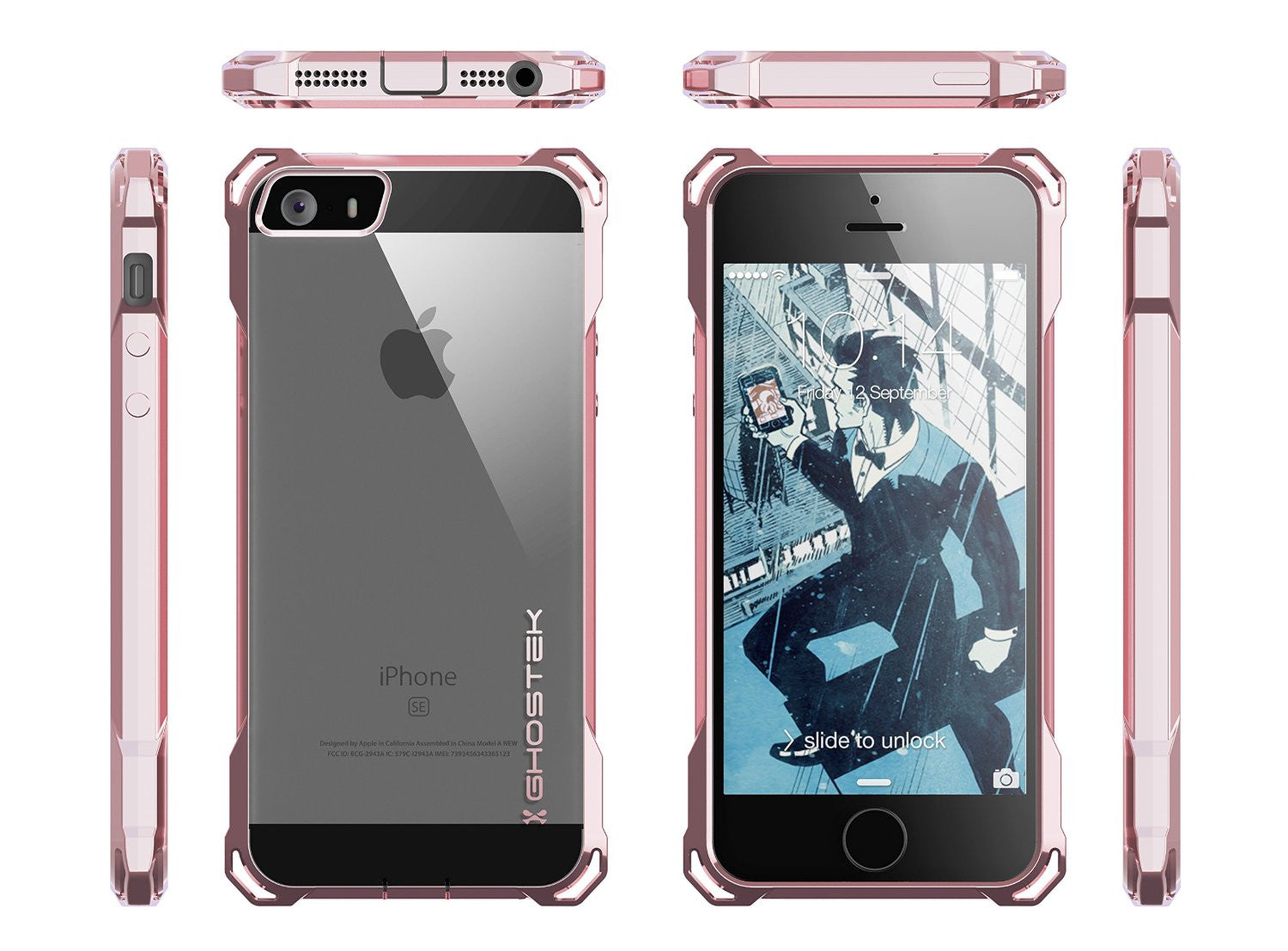 iPhone SE Case, Ghostek® Covert Pink, Premium Impact Protective Armor | Lifetime Warranty Exchange (Color in image: red)