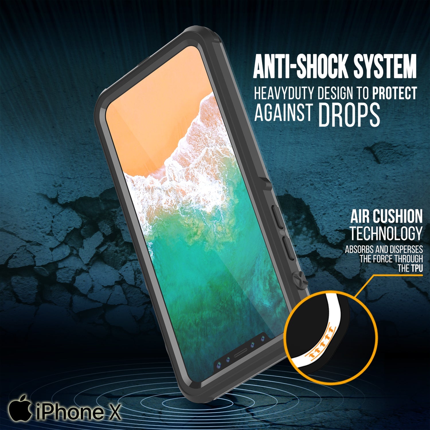 iPhone X Case, PUNKCase [CRYSTAL SERIES] Cover W/ Attached Screen Protector [BLACK] (Color in image: Light Green)