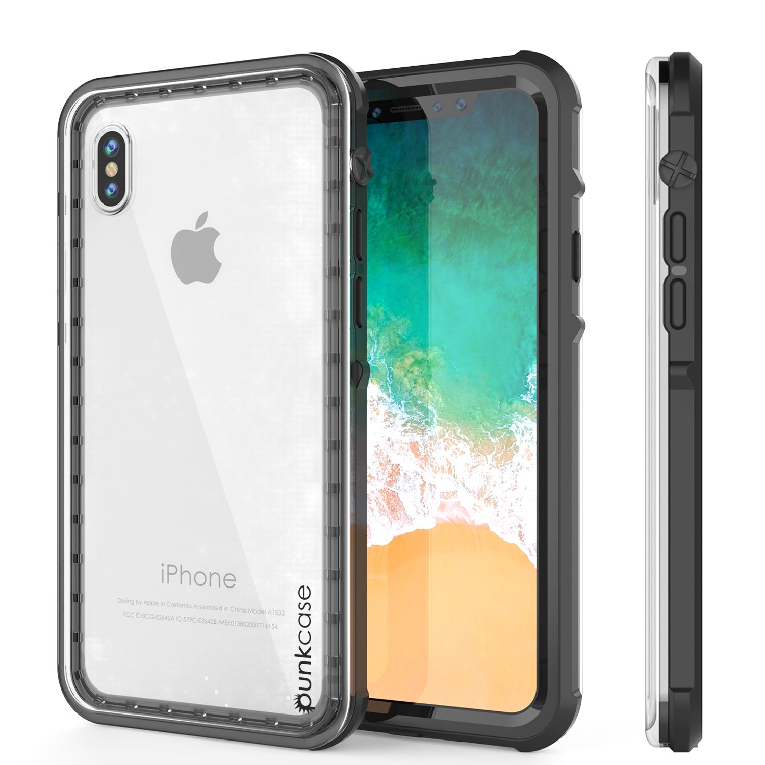 Capa para iPhone X, PUNKCase [SÉRIE CRISTAL] Capa com Protetor de Tela Integrado [PRETO]