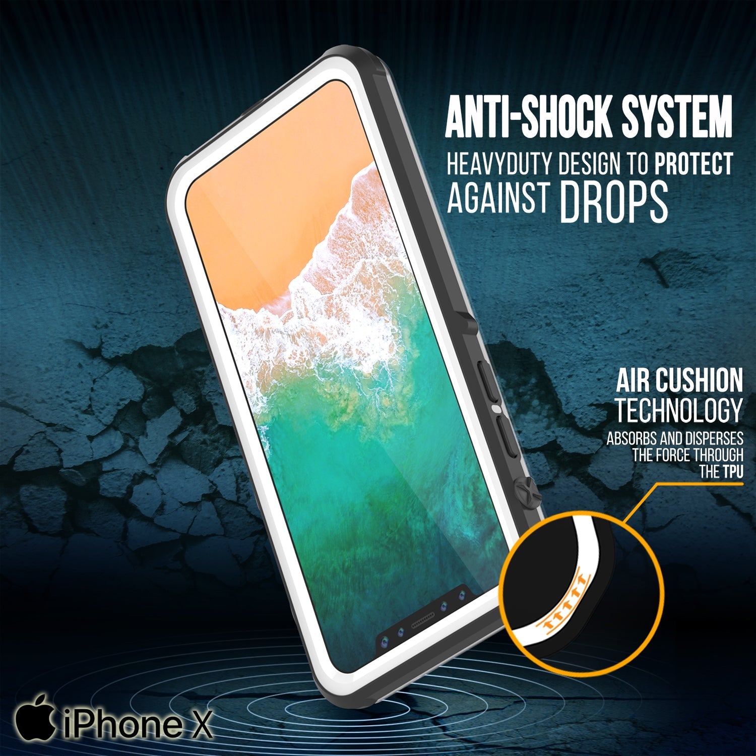 iPhone X Case, PUNKCase [CRYSTAL SERIES] Cover W/ Attached Screen Protector [WHITE] (Color in image: Light Green)
