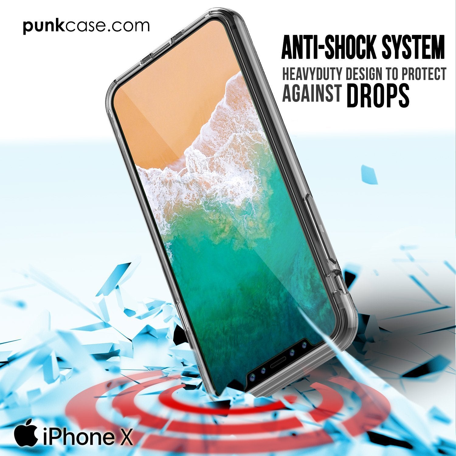 iPhone X Case, PUNKcase [LUCID 2.0 Series] [Slim Fit] Armor Cover W/Integrated Anti-Shock System & Tempered Glass PUNKSHIELD Screen Protector [Clear] (Color in image: Crystal Pink)