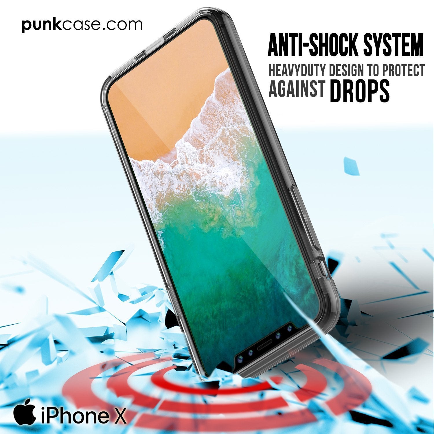 iPhone X Case, PUNKcase [LUCID 2.0 Series] [Slim Fit] Armor Cover W/Integrated Anti-Shock System & Tempered Glass Screen Protector [Crystal Black] (Color in image: Purple)
