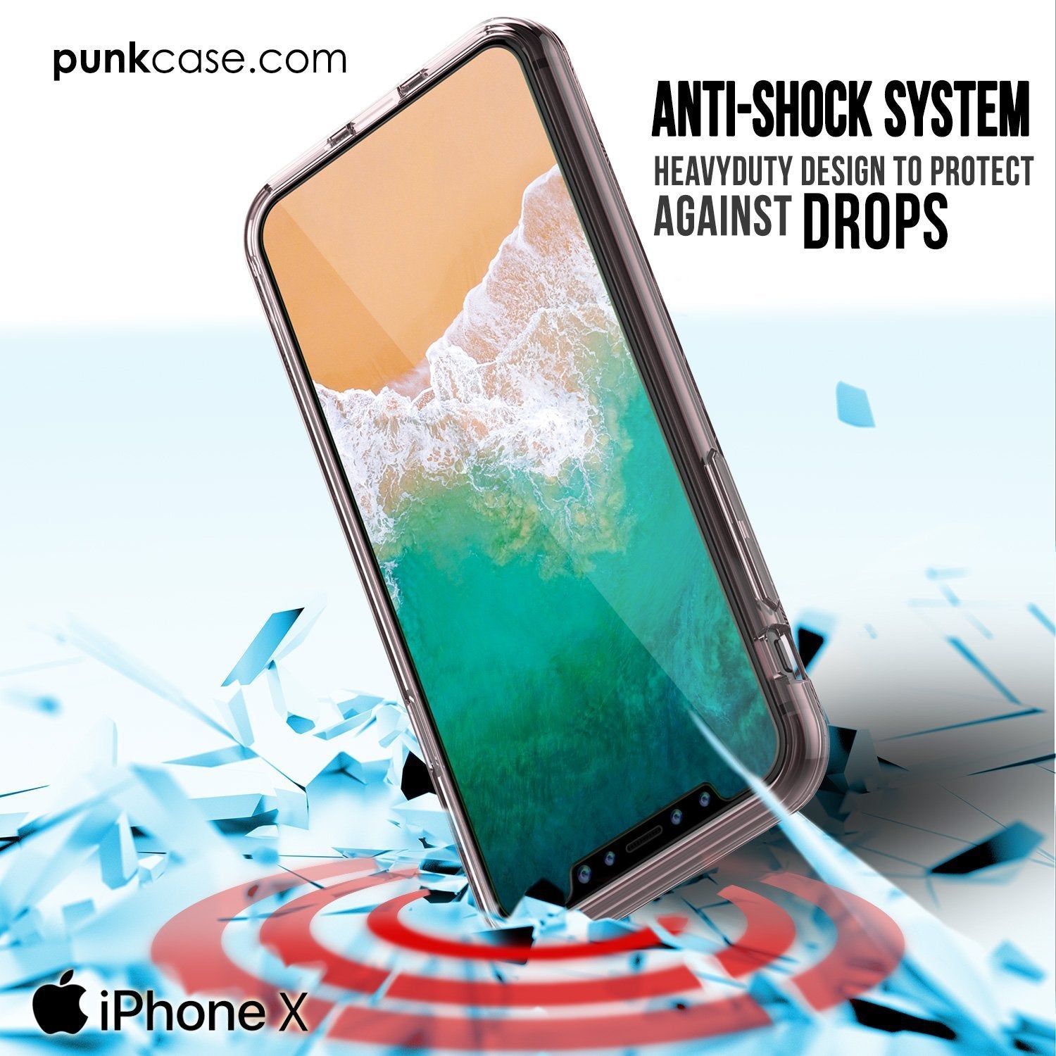 iPhone X Case, PUNKcase [LUCID 2.0 Series] [Slim Fit] Armor Cover W/Integrated Anti-Shock System & Tempered Glass Screen Protector [Crystal Pink] (Color in image: Purple)