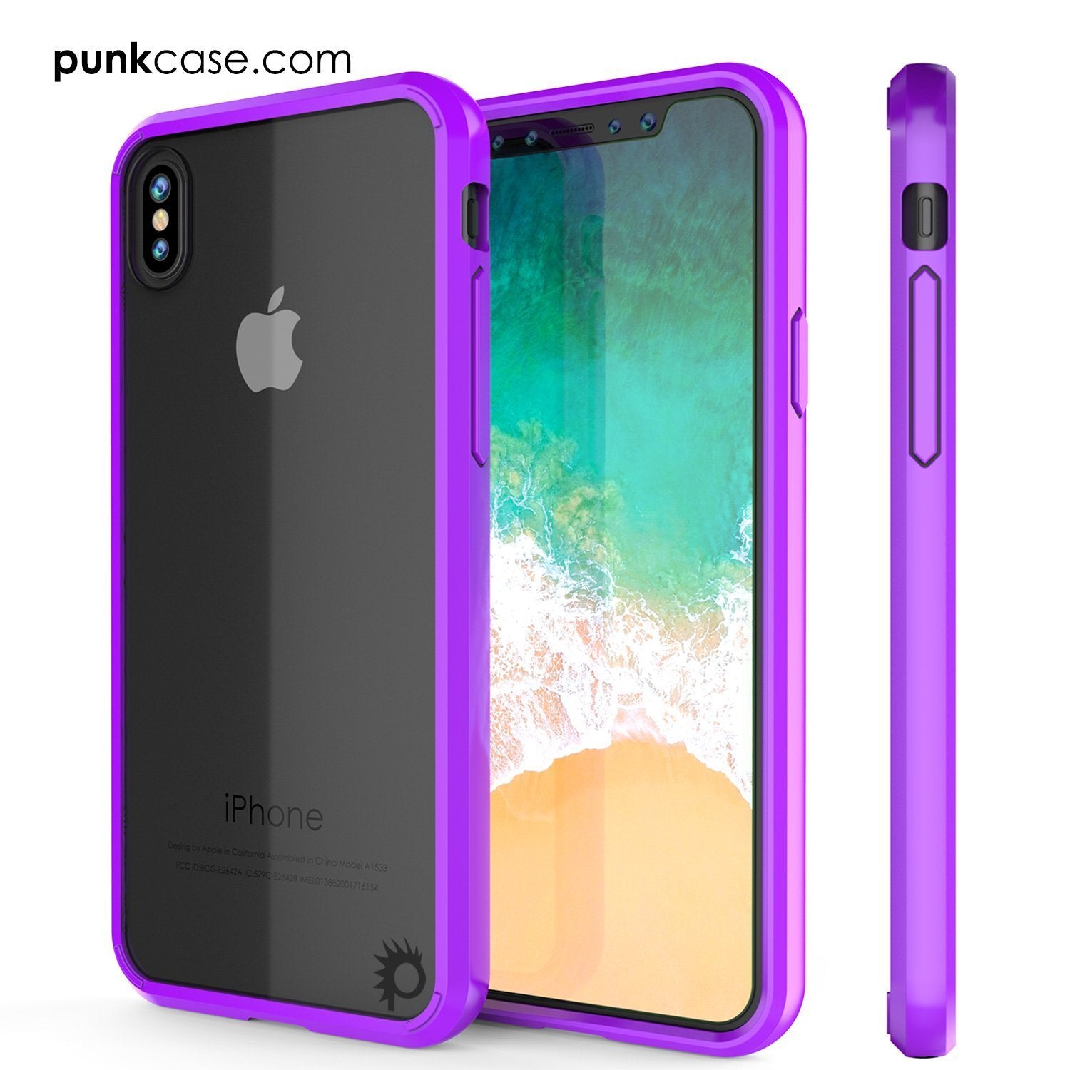 Capa para iPhone XS Max, PUNKcase [Série Lucid 2.0] [Ajuste Slim] Capa de Armadura [Roxo]