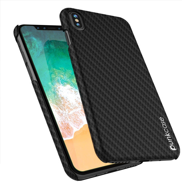 iPhone X Case, Punkcase CarbonShield, Heavy Duty & Ultra Thin 2 Piece Dual Layer [shockproof] 