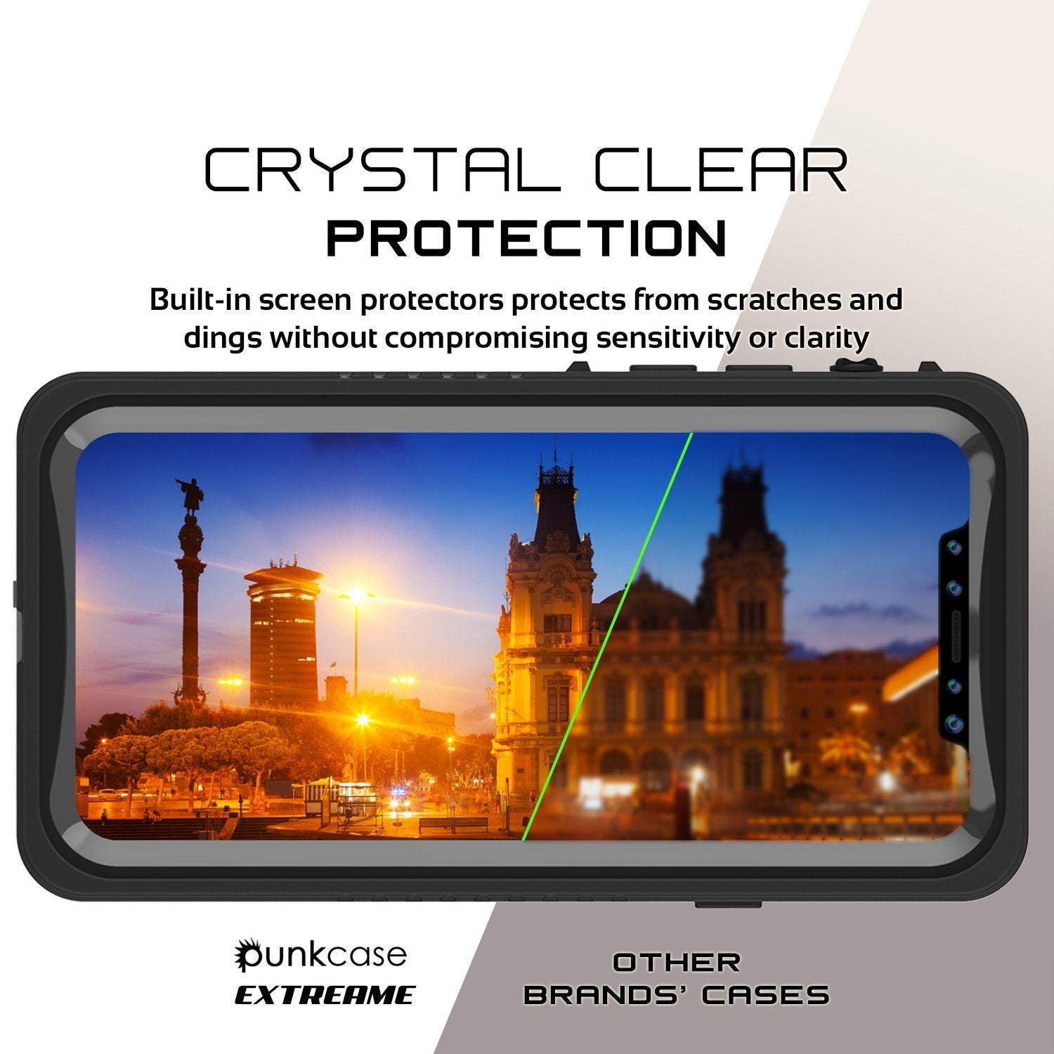Capa À Prova D'Água para iPhone XS Max, Punkcase [Série Extrema] Capa de Armadura com Protetor de Tela Embutido [Preto]