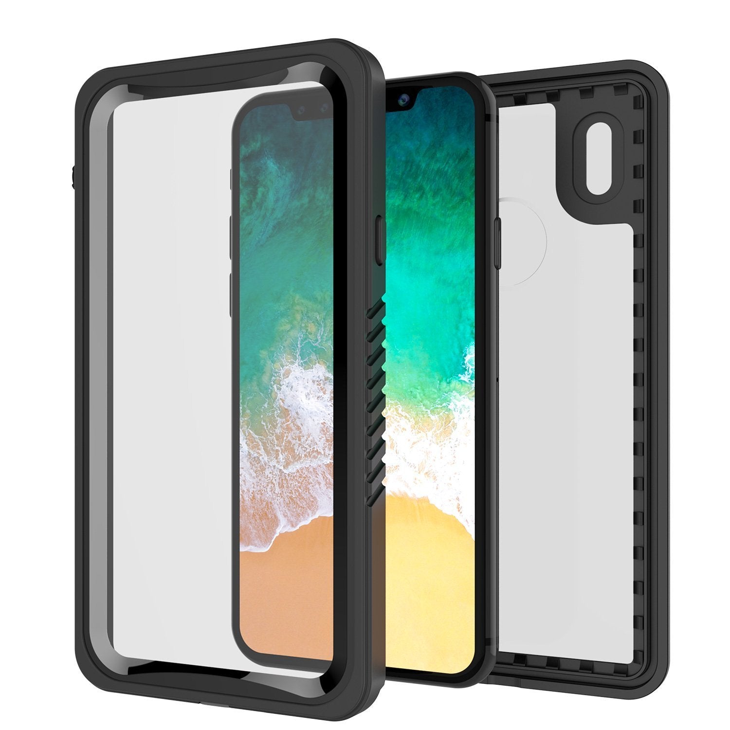 Capa À Prova D'Água para iPhone XS Max, Punkcase [Série Extrema] Capa de Armadura com Protetor de Tela Embutido [Preto]