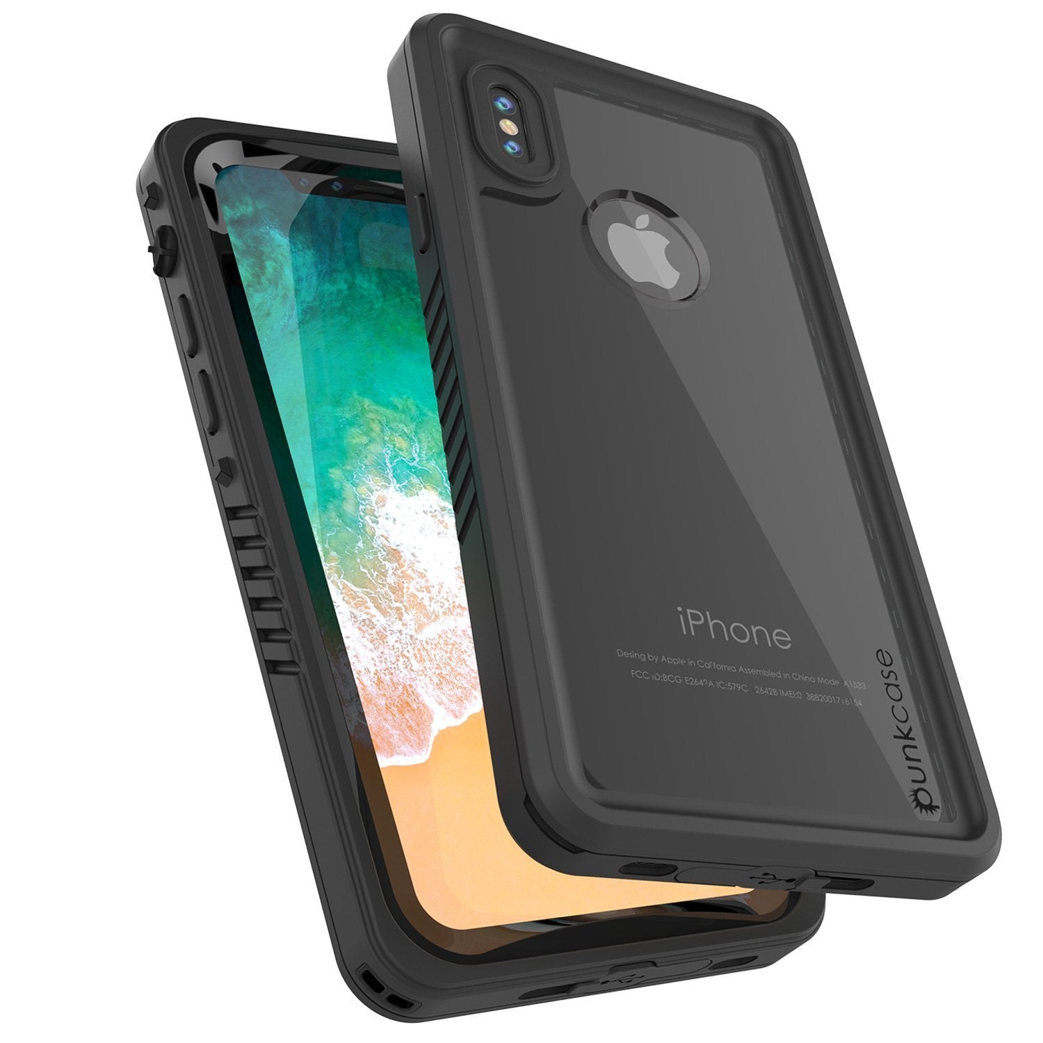 Capa À Prova D'Água para iPhone XS Max, Punkcase [Série Extrema] Capa de Armadura com Protetor de Tela Embutido [Preto]