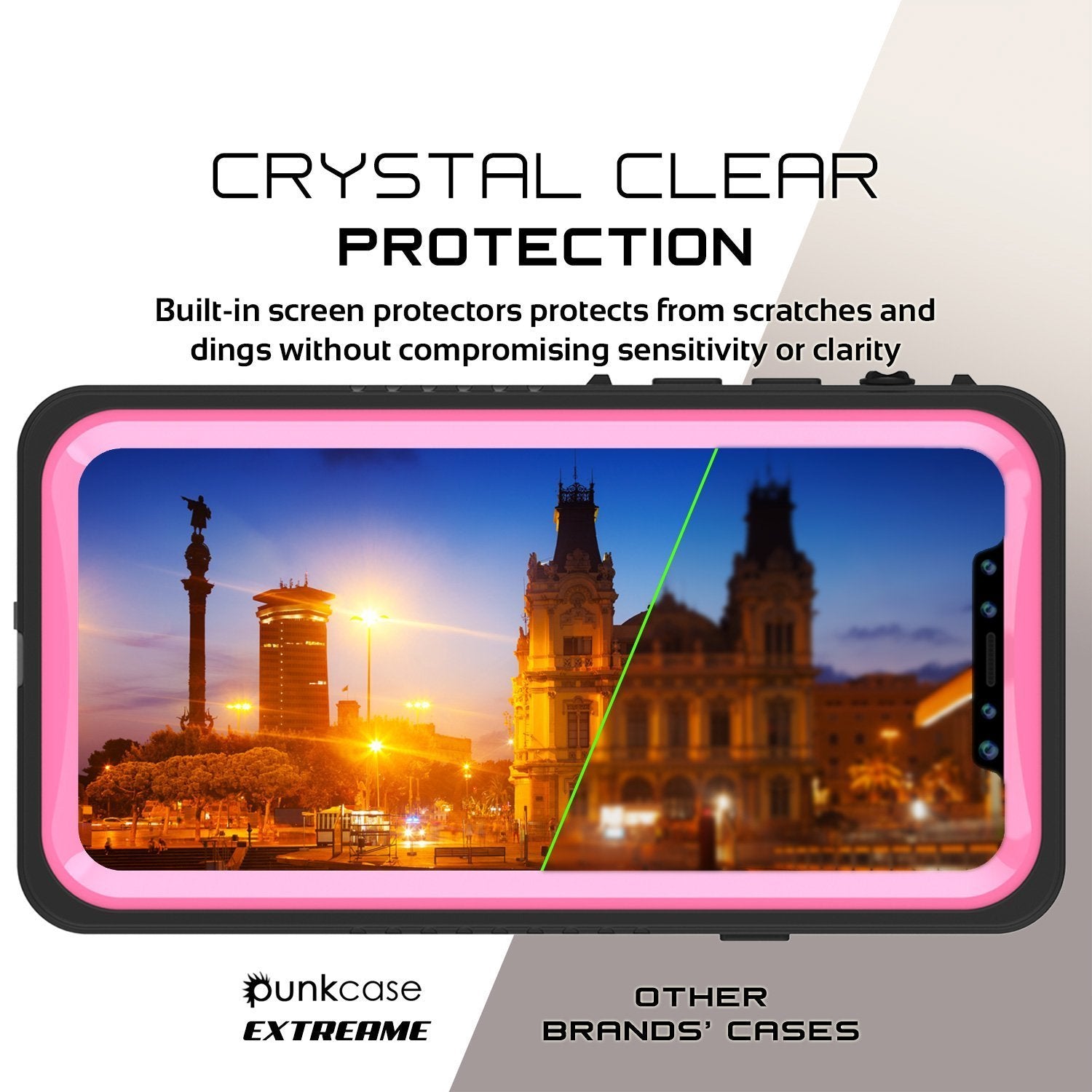 Capa à Prova d'Água para iPhone XS Max, Punkcase [Série Extrema] Capa de Armadura com Protetor de Tela Embutido [Rosa]