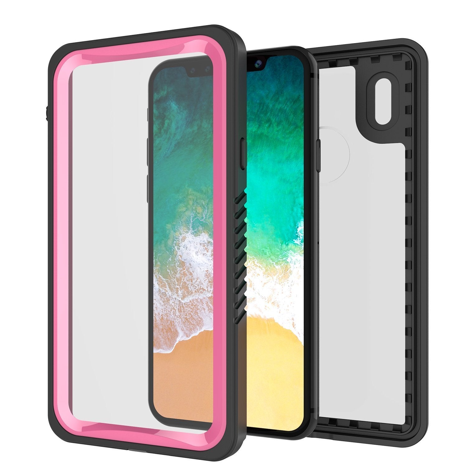 Capa à Prova d'Água para iPhone XS Max, Punkcase [Série Extrema] Capa de Armadura com Protetor de Tela Embutido [Rosa]