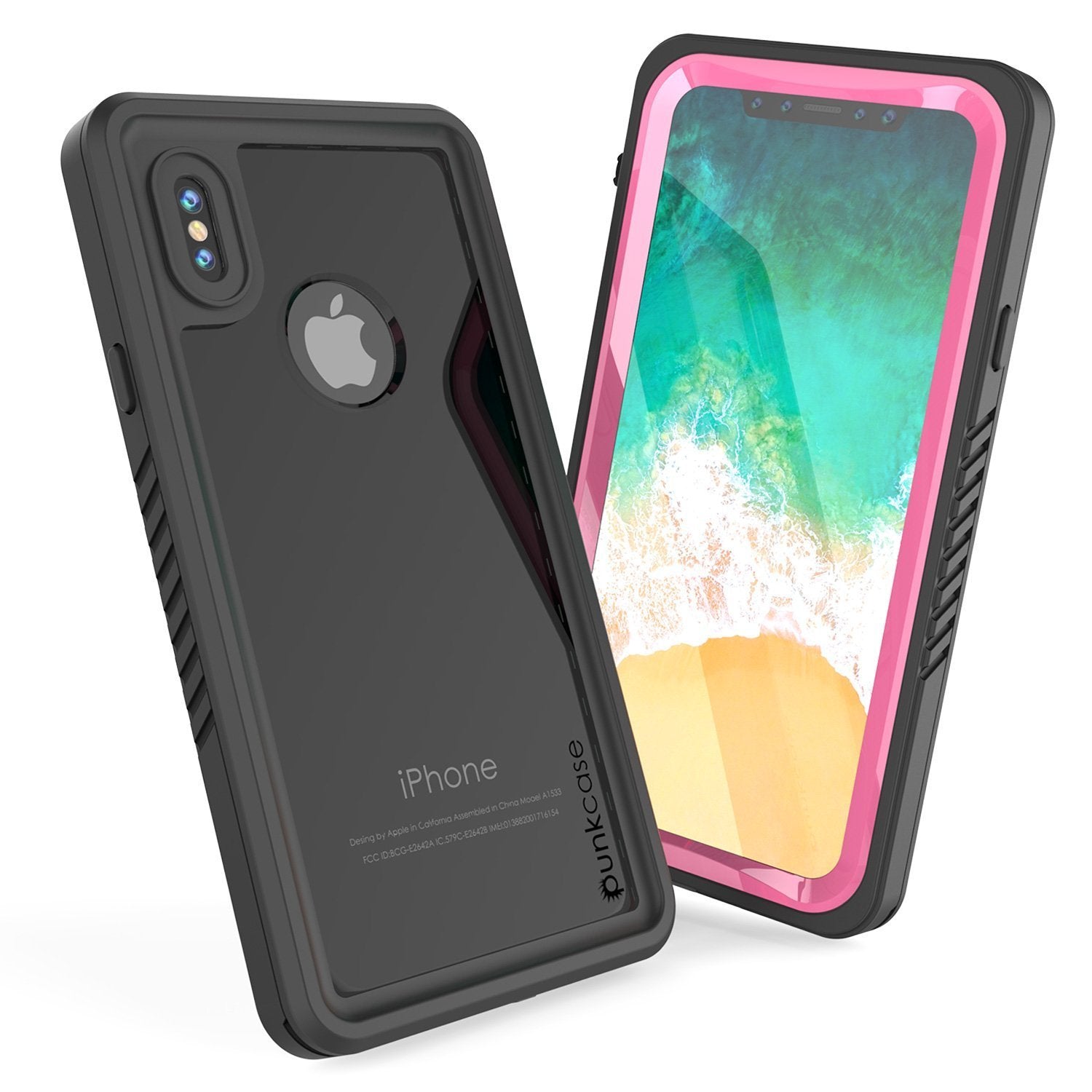 Capa à Prova d'Água para iPhone XS Max, Punkcase [Série Extrema] Capa de Armadura com Protetor de Tela Embutido [Rosa]