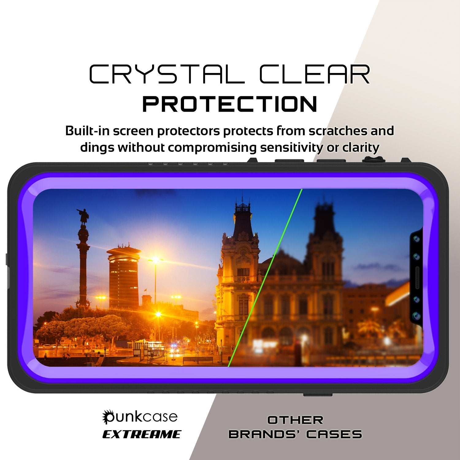 Capa à prova d'água para iPhone XS Max, Punkcase [Série Extrema] Capa de armadura com protetor de tela embutido [Roxo]