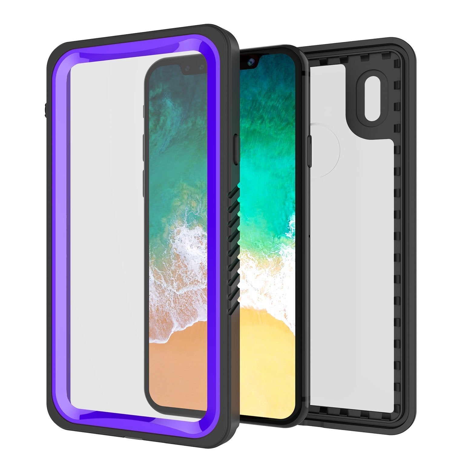 Capa à prova d'água para iPhone XS Max, Punkcase [Série Extrema] Capa de armadura com protetor de tela embutido [Roxo]