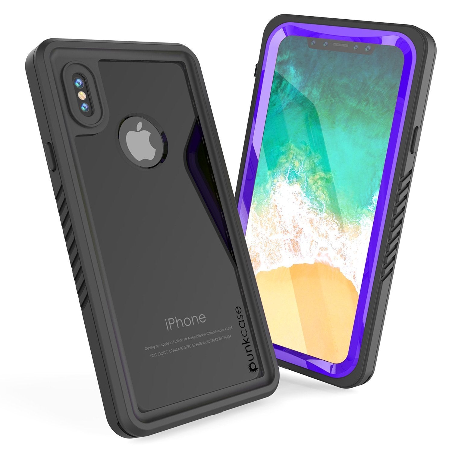 Capa à prova d'água para iPhone XS Max, Punkcase [Série Extrema] Capa de armadura com protetor de tela embutido [Roxo]